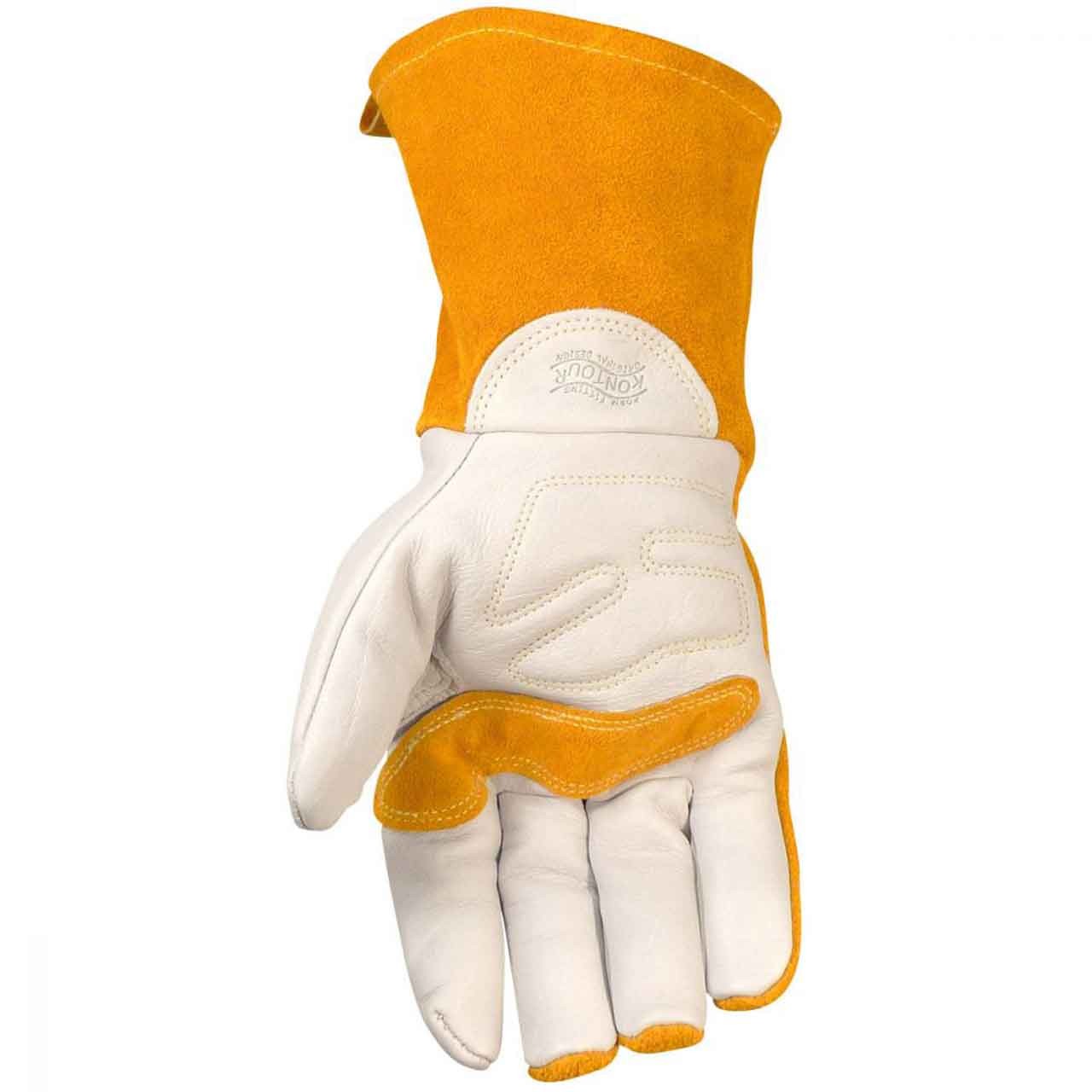 Caiman 1434 Cow Grain, Kontour Pattern, Fleece Insulated, MIG Stick Glove, Large