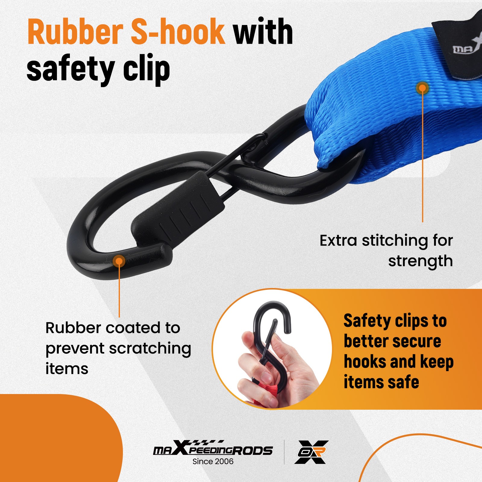 4x Retractable Ratchet Tie Down Straps 1.6” x 8′ 5208 lbs Heaty Duty Blue