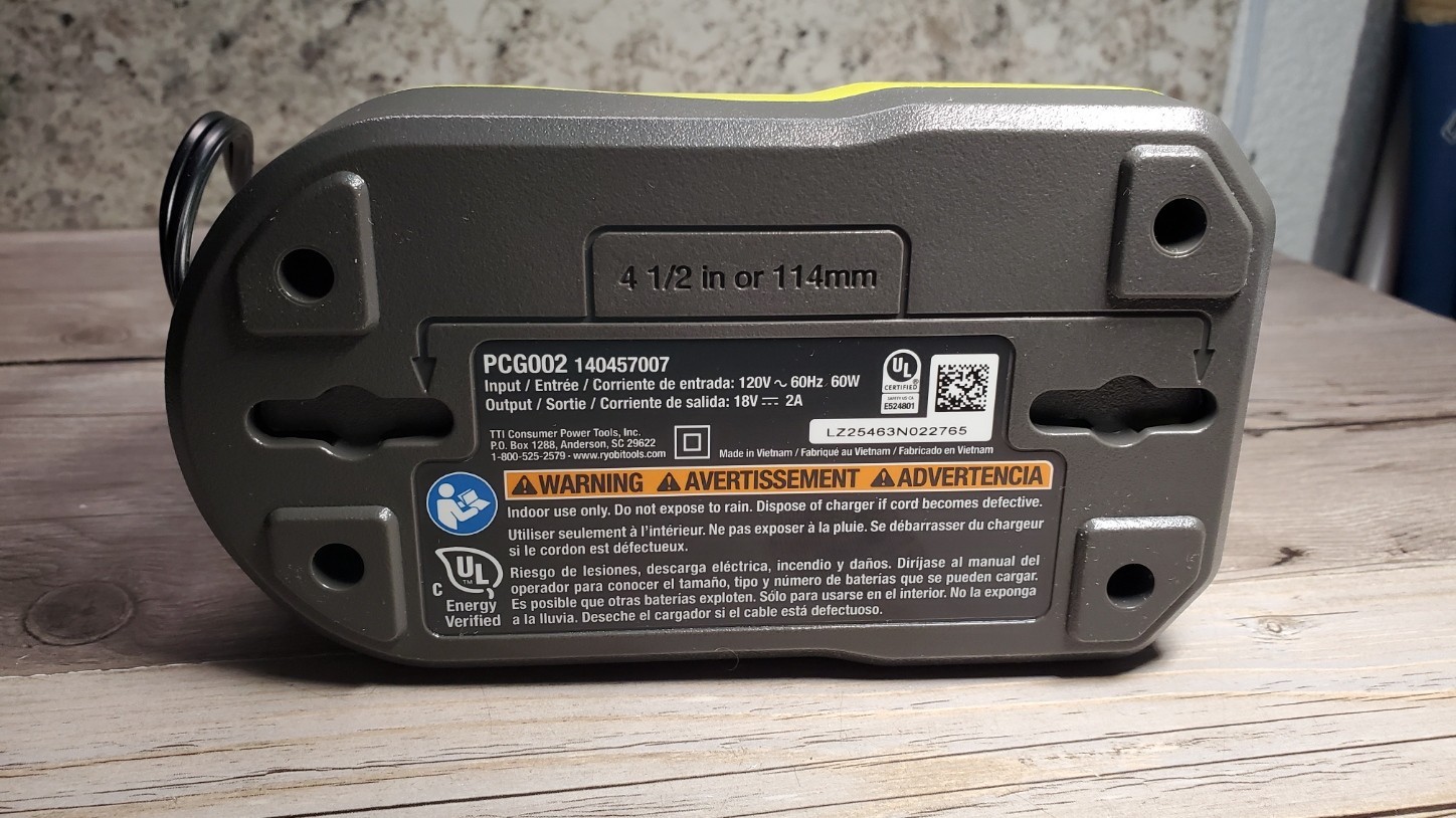 Ryobi One + 18 Volt 18V PCG002 Lithium Ion Battery Charger Li-ion Genuine UL Cer