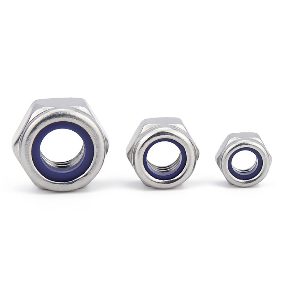 UNC Stainless Steel Nylon Insert Hex Lock Nuts Nylock 4,6,8,10,1/4,5/16,3/8,1/2″