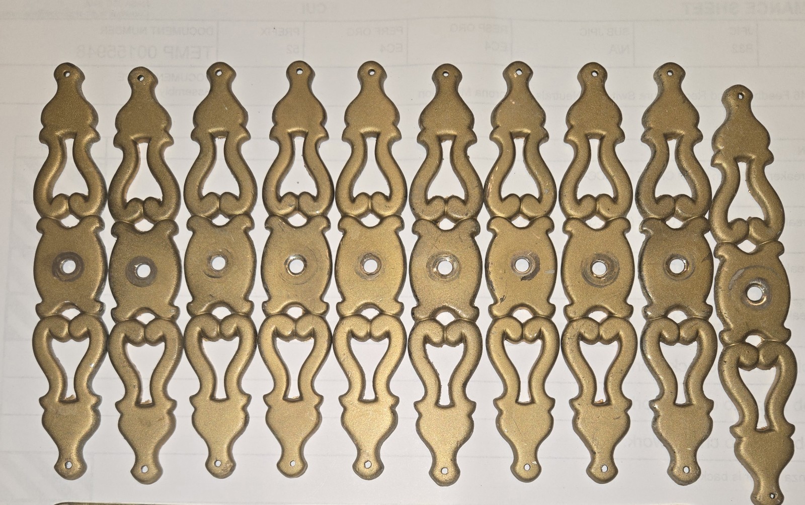 10 Vintage 1978 BPC Cabinet Drawer Back Plate 20276 -Winter Products, inc