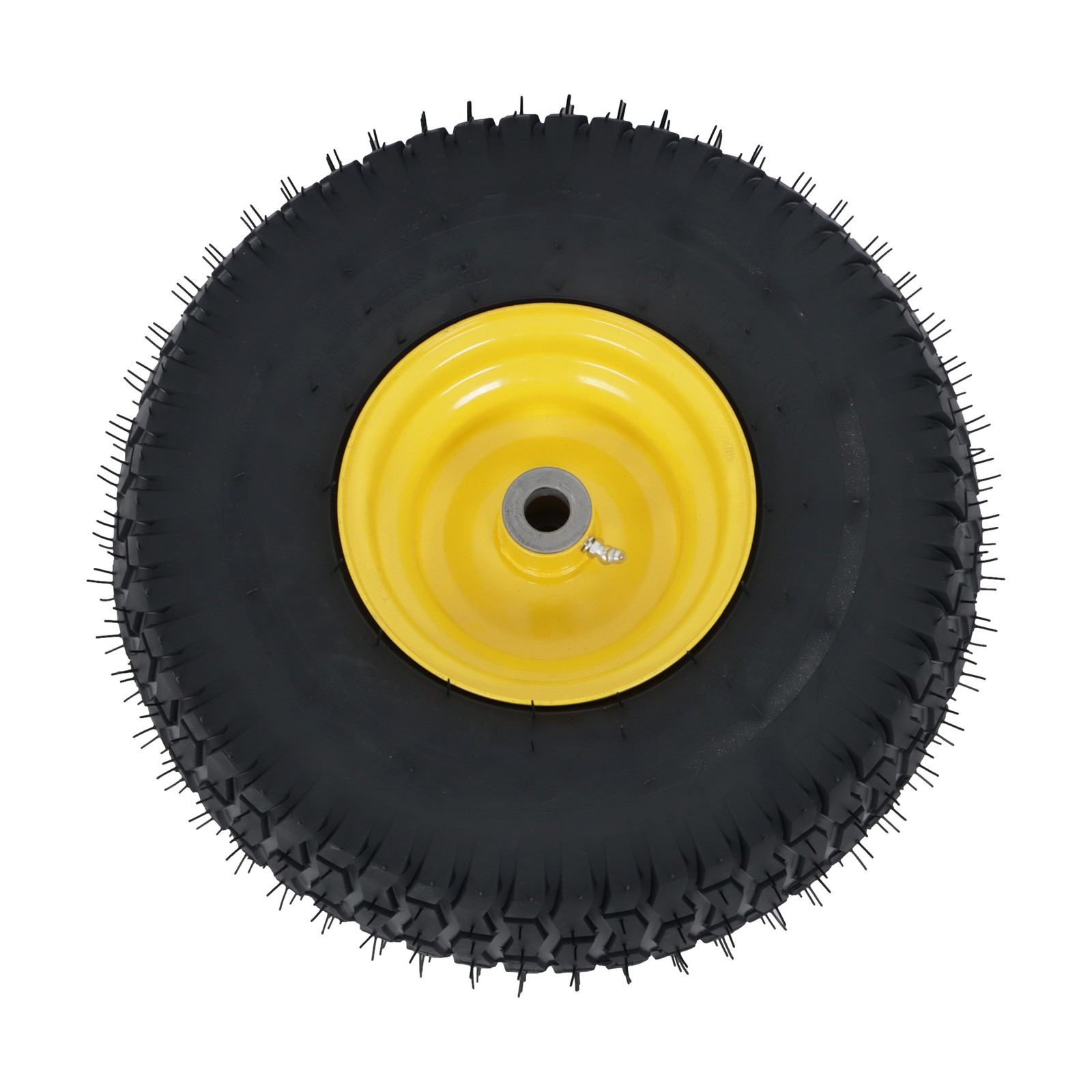 15×6.00-6 Inch Lawn Mower Tire & Wheel 3/4″ Axle, 3″ Hub Inflated Tires 2-Pack