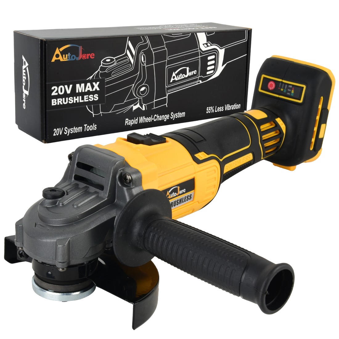 Cordless Angle Grinder for Dewalt 20V Battery 4-1/2″ Brushless 9000RPM Tool Only
