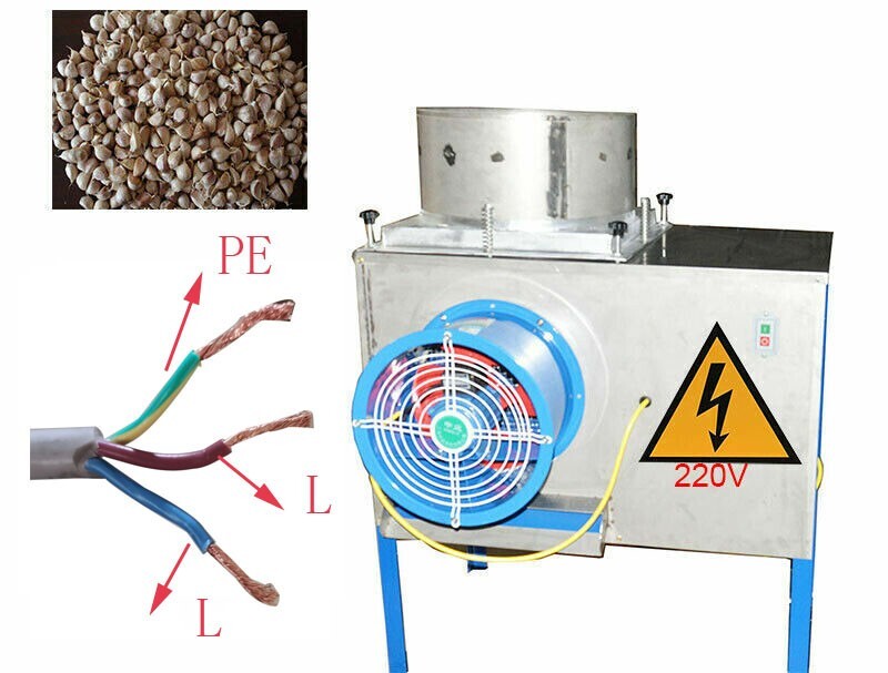 220V Commercial Auto Garlic Separator Peeler 1000KG/h Cylinder Pipe Fan