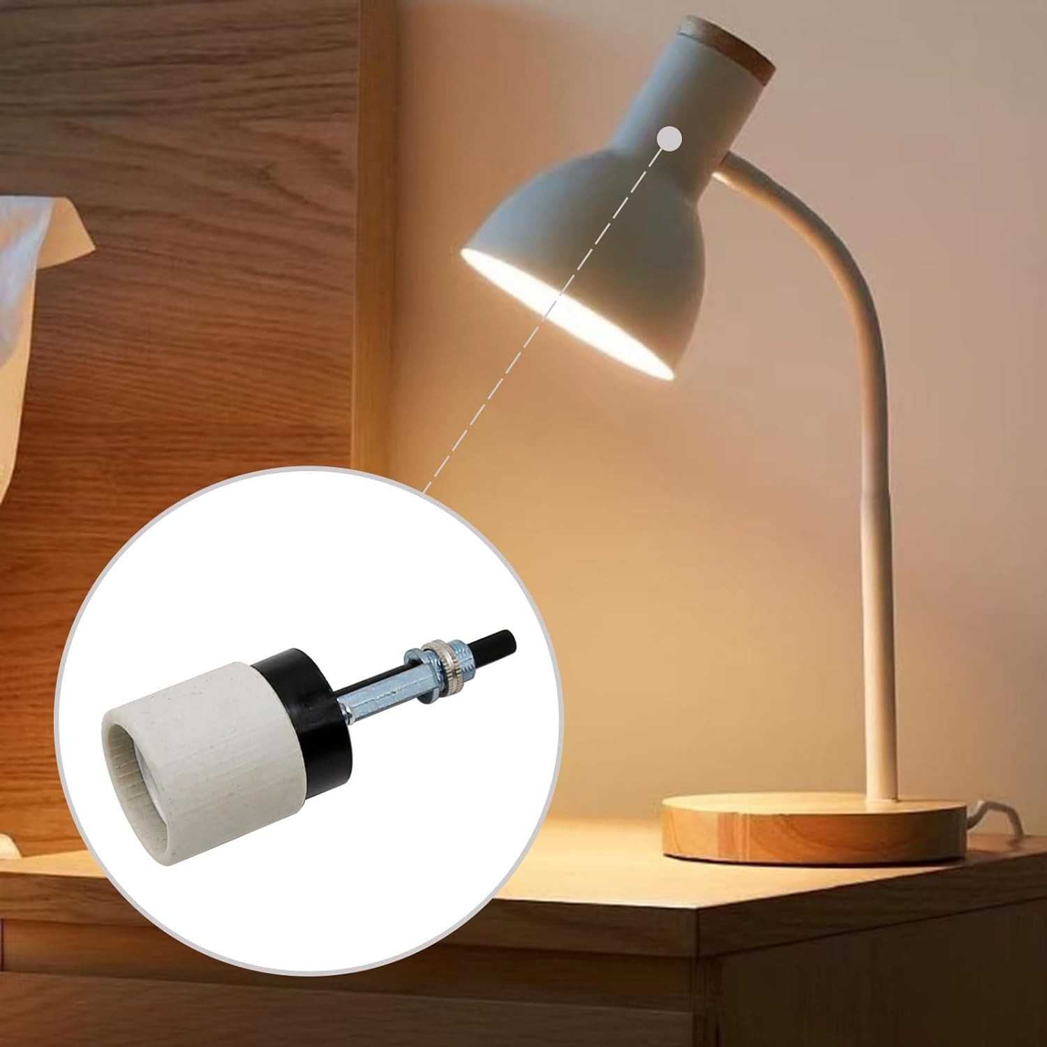 E26 Universal Ceramic Light Socket with Rotary Switch 250V 660W for Lamp…