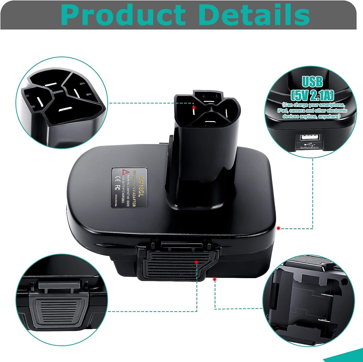 DM18GL Battery Adapter for Milwaukee For Dewalt 18V Convert for Craftsman 19.2V