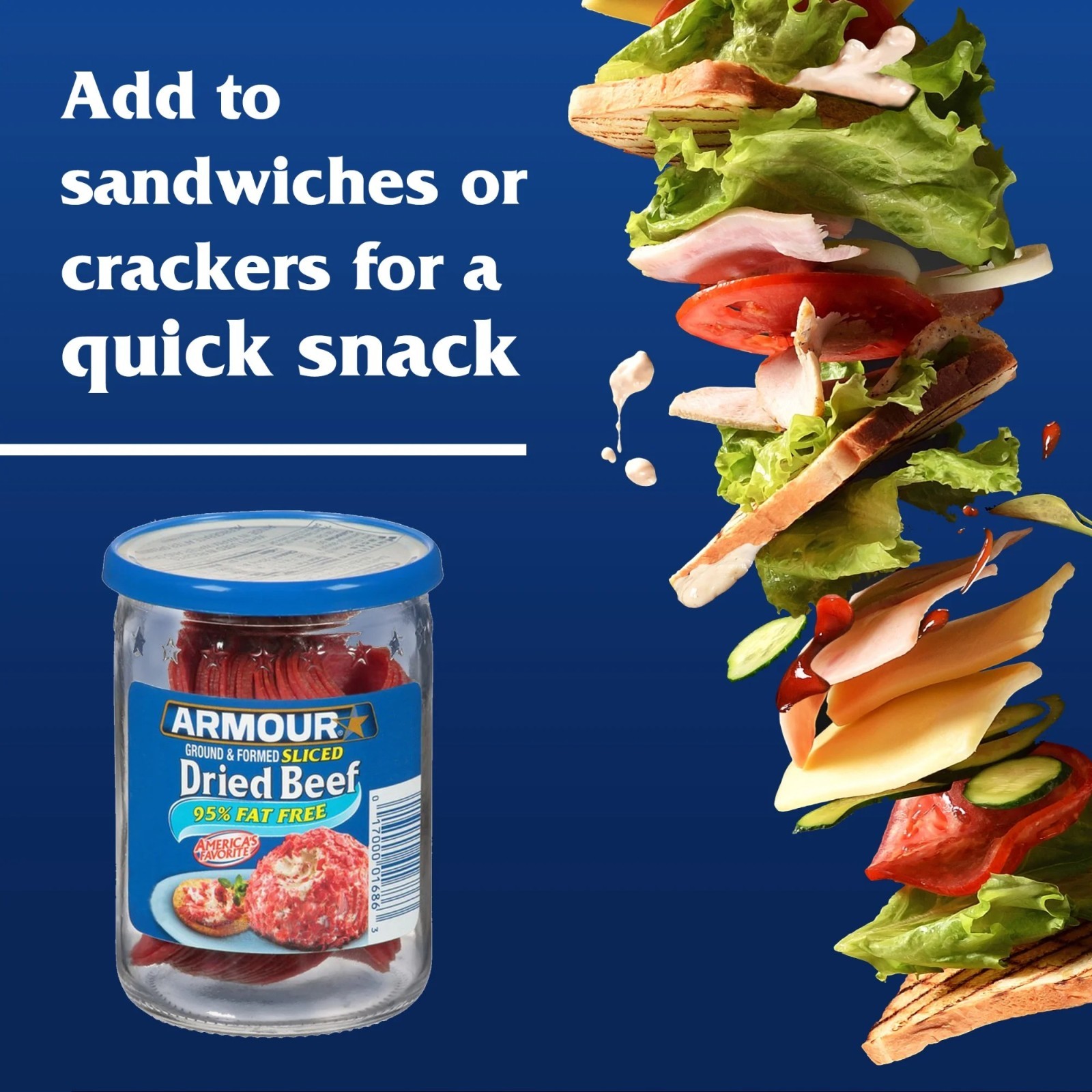 (2 pack) Armour Star Sliced Dried Beef, Jarred Meat, 2.25 oz.