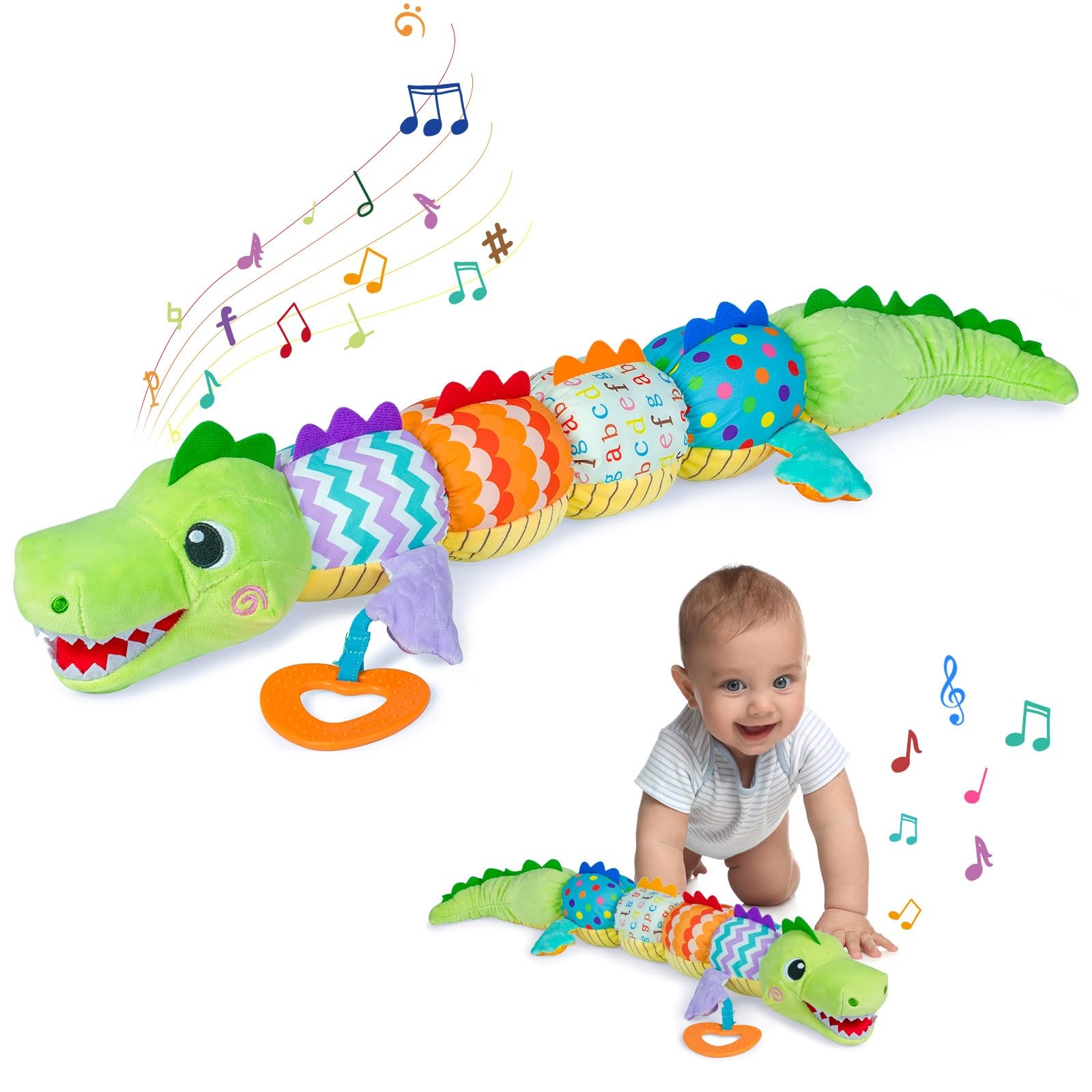 Ussybaby Baby Boy Toys for 0 3 6 9 12 Months, Soft Tummy Time Toy with Multi Tex