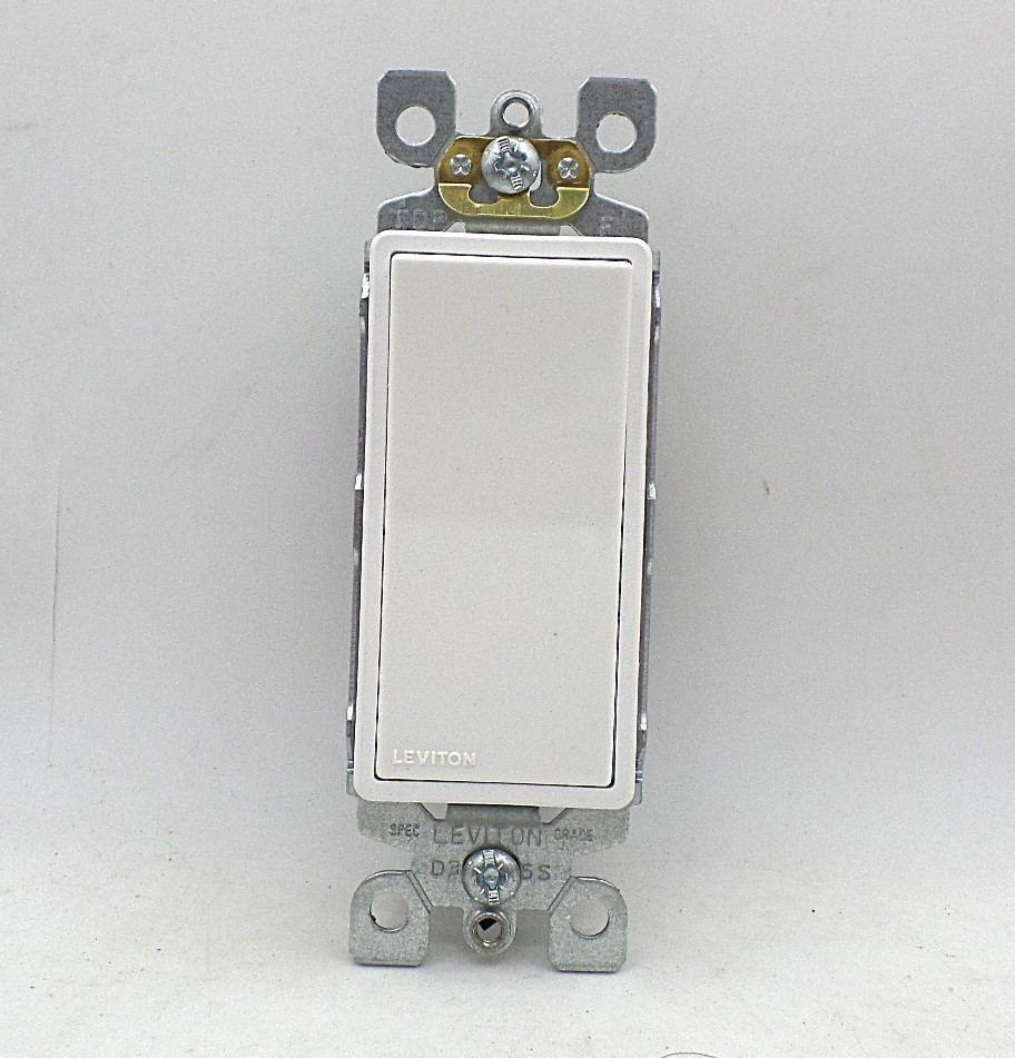 LEVITON M32-05601 DECORA 15A 1POLE ROCKER AC QUIET LIGHT SWITCH WHITE 10-PACK