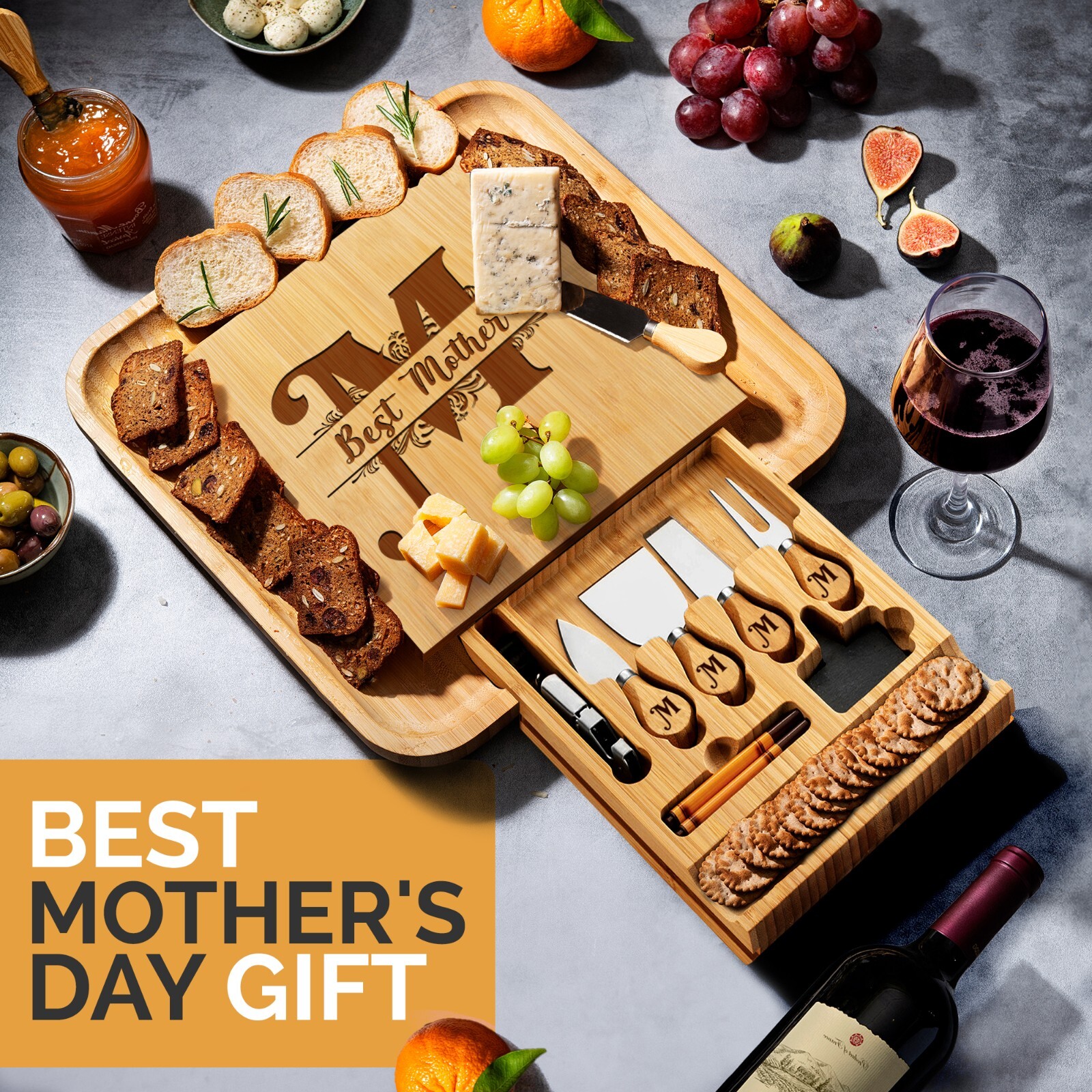 Personalized Charcuterie Board, Bamboo Cheese Board – Personalized Cutting Board