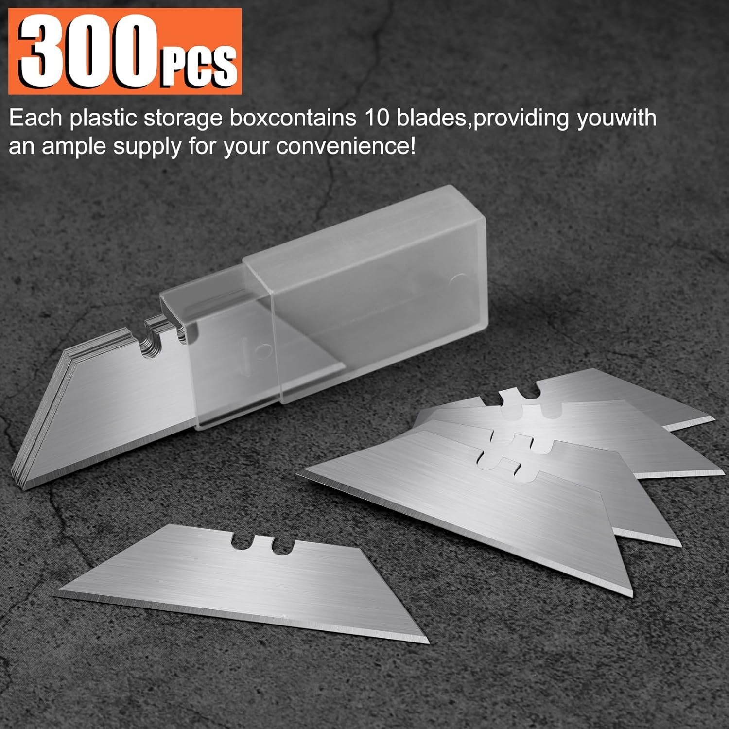 Utility Knife Blades, 100 Pcs Razor Blades, SK5 High Carbon Steel Box Cutter Bla