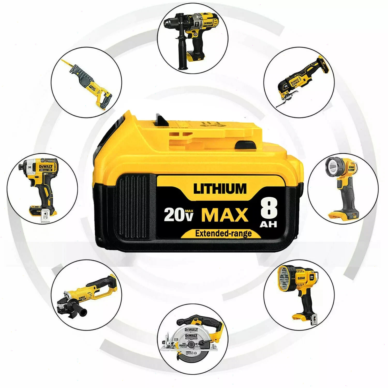 Pack 12.0AH For DeWalt 20V 20 Volt Max XR Lithium Ion Battery DCB206-2 DCB205-2