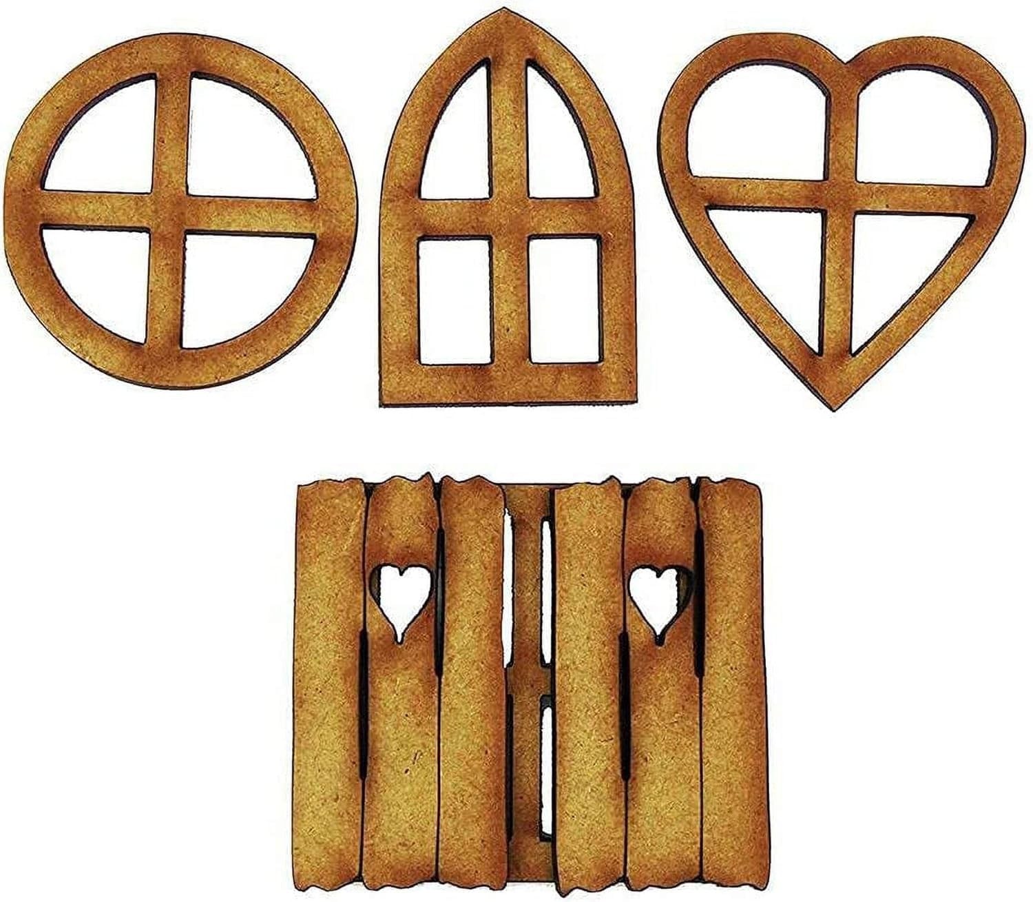 6 Pcs Wooden Fairy Garden Door, Blank Door Fairy House and Windows Ornaments …