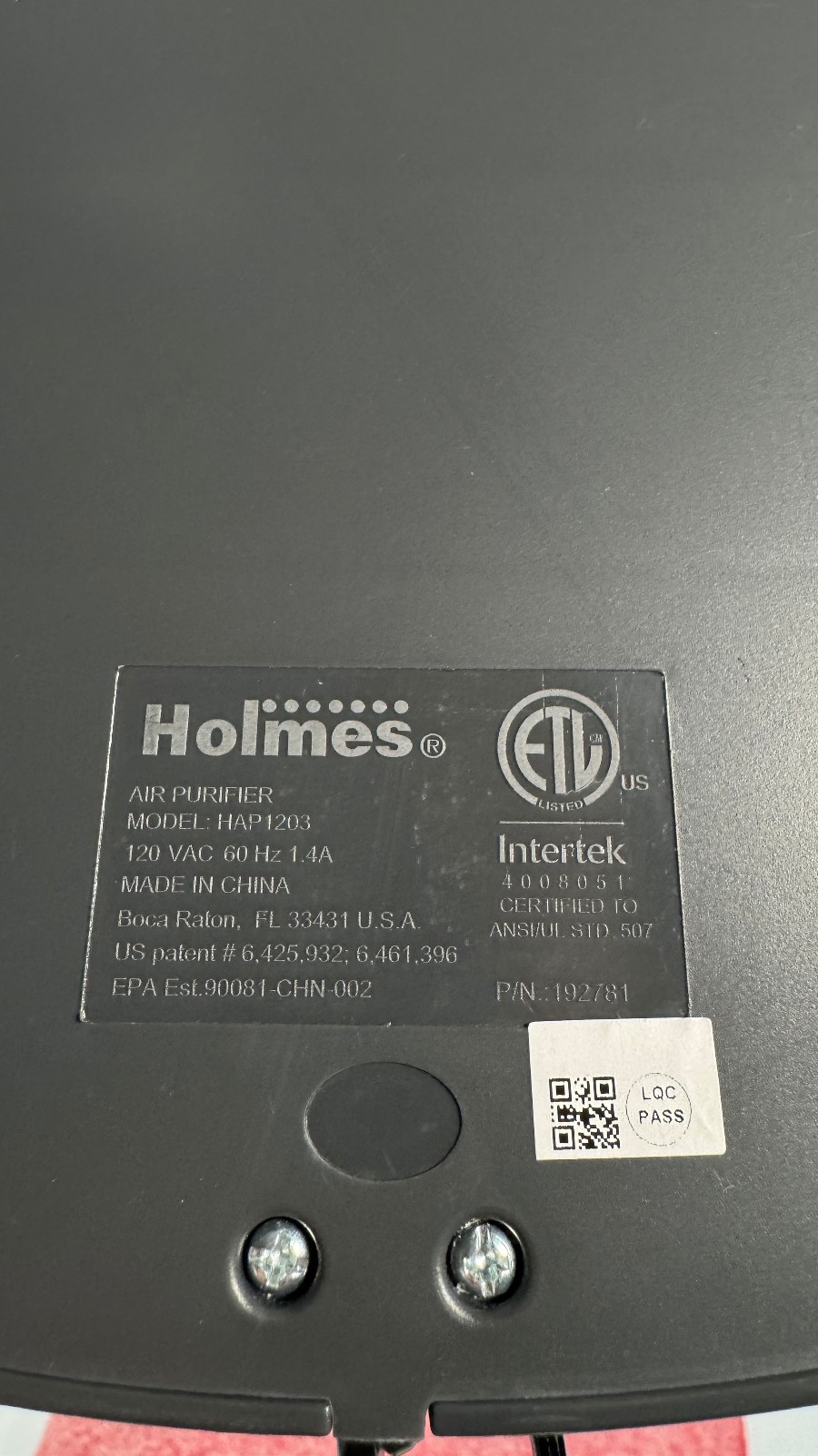 Holmes HAP1203 Tower Air Purifier HEPA-Type 188 sq ft – Open Box