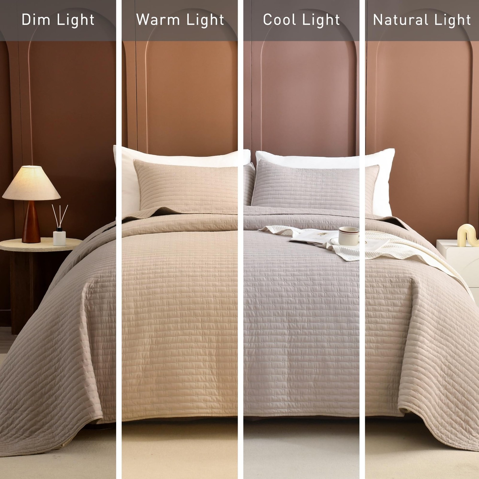 Masaca Oversized King Bedspread 118×106,3 Piece Linen Colored Lightweight