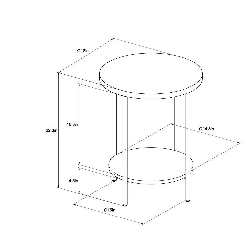 Wood and Metal Round End Table – Room Essentials