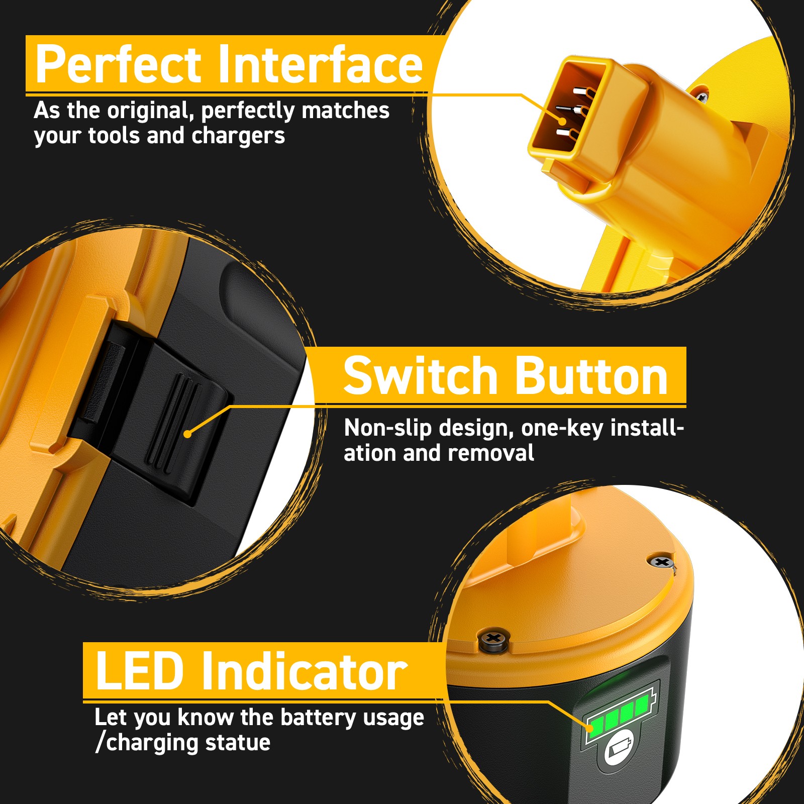 1~8X 8000mAh 18V For Dewalt 18 VOLT DC9096 DC9098 8.0Ah Li-ion Battery DC9096-2