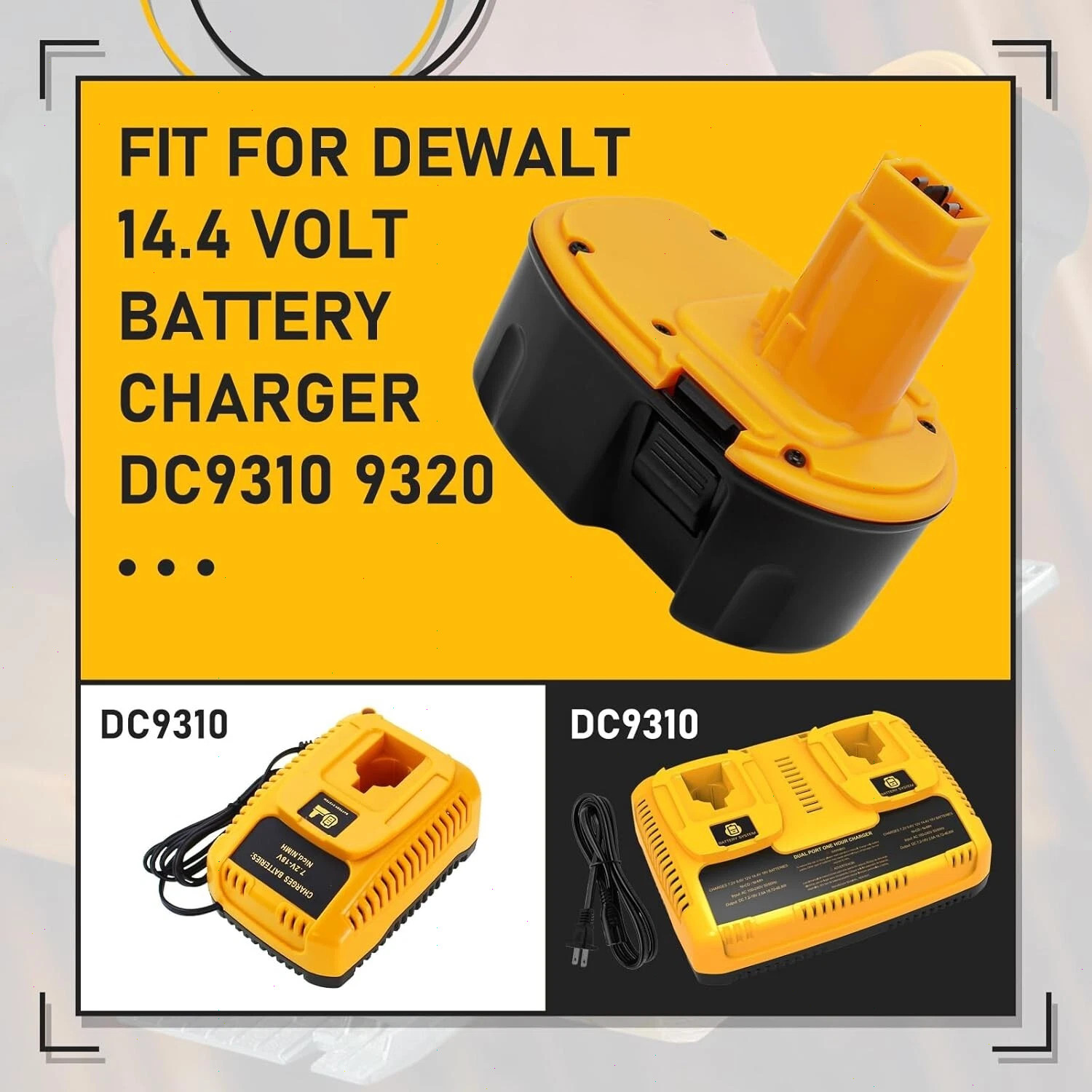 2-Pack For DeWalt 14.4Volt Battery DC9091 DW9091 DW9094 DE9091 Cordless Tools