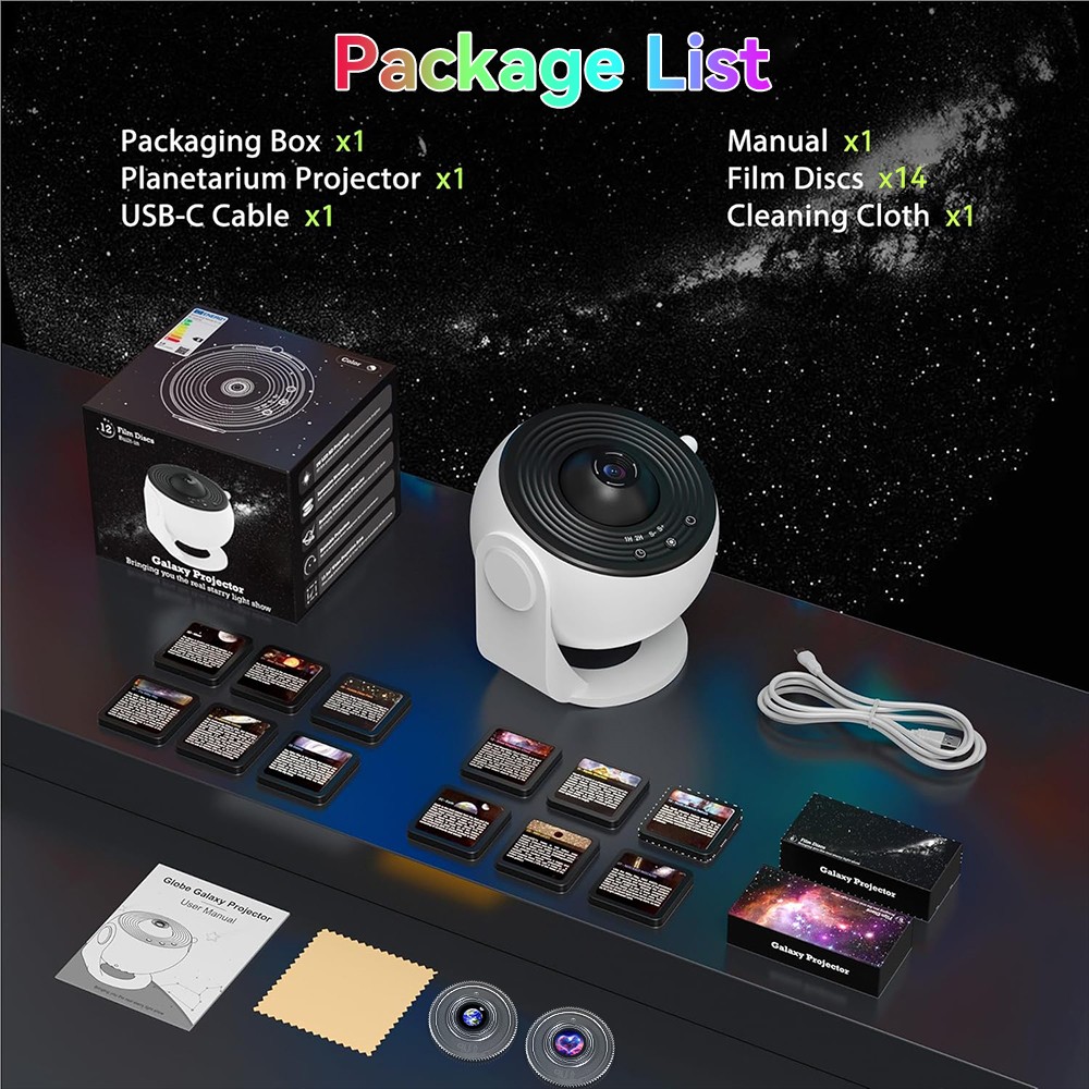 14 in 1 Galaxy Projector Pro Planetarium Star Projector 360° Rotating with Timer