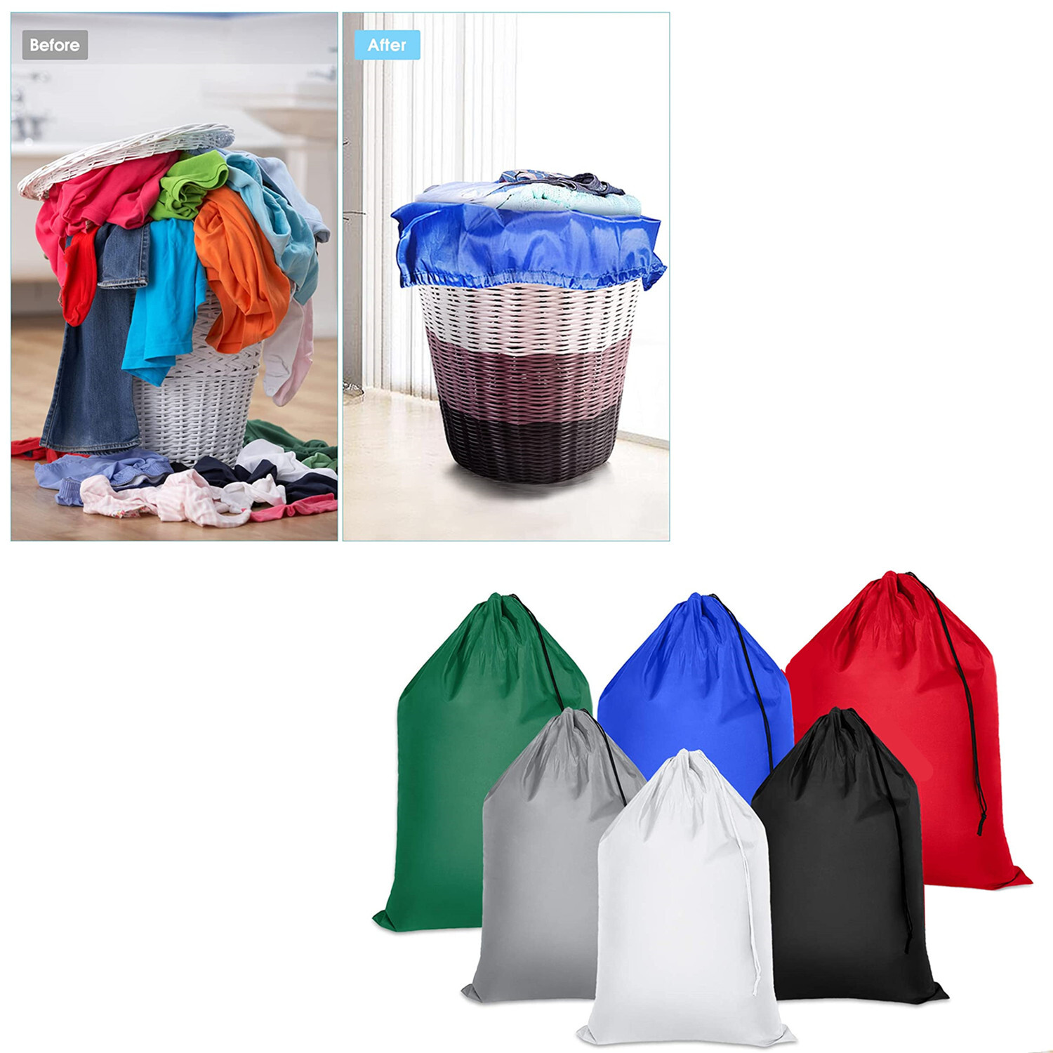 Extra Large 29″ X 40″ Nylon Washable Laundry Bag, Heavy Duty Hamper Drawstring
