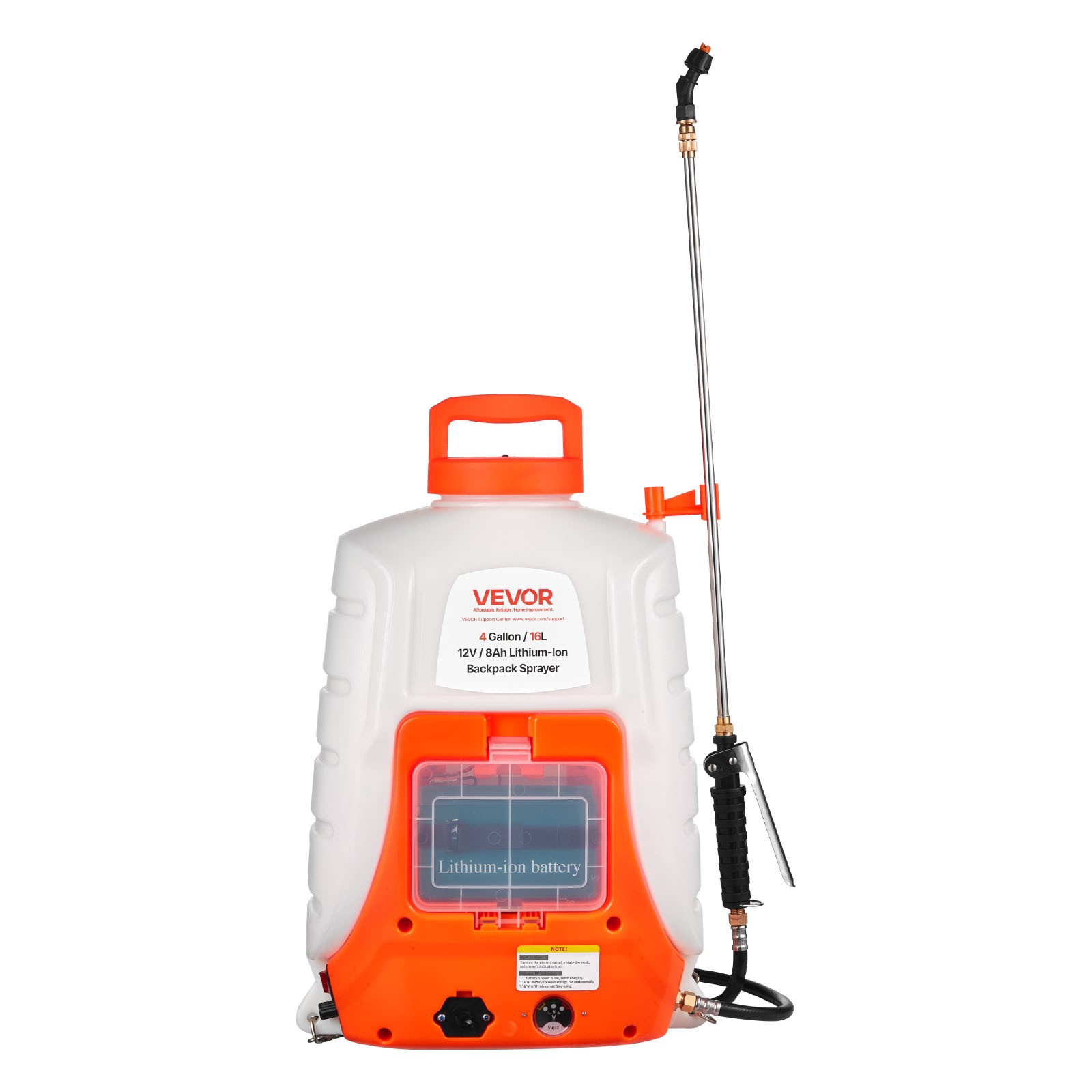 VEVOR Battery Powered Backpack Sprayer 4 Gal Tank 0-90 PSI Adjustable Pressure