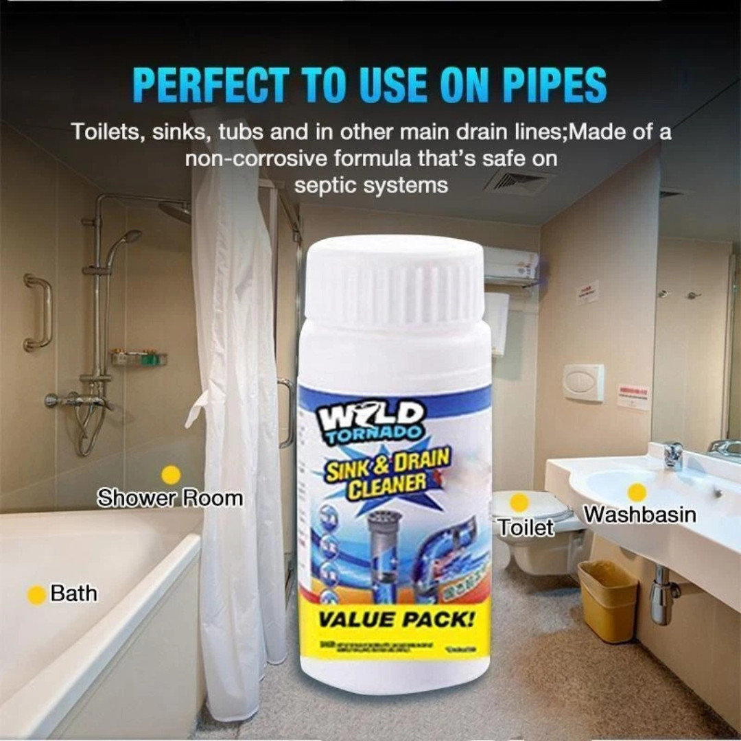 1~5x Wild Tornado Powerful Sink Drain Cleaner High Efficiency Clogging Cleaner