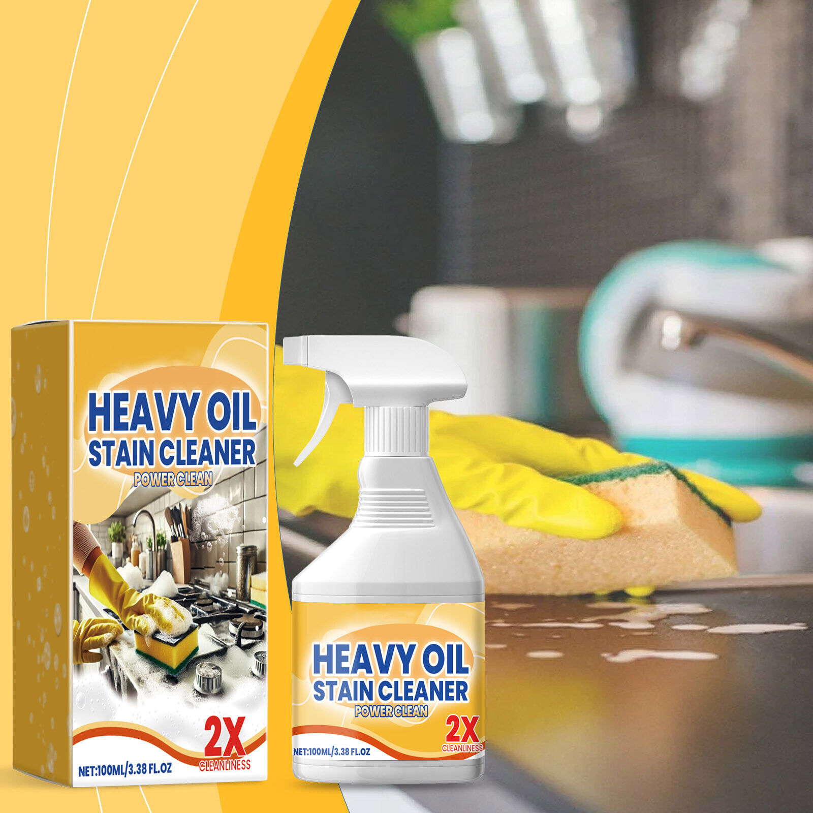 Kitchen Heavy Oil Cleaner, 2025 New All Purpose Kitchen Heavy Oil Cleaning NEW