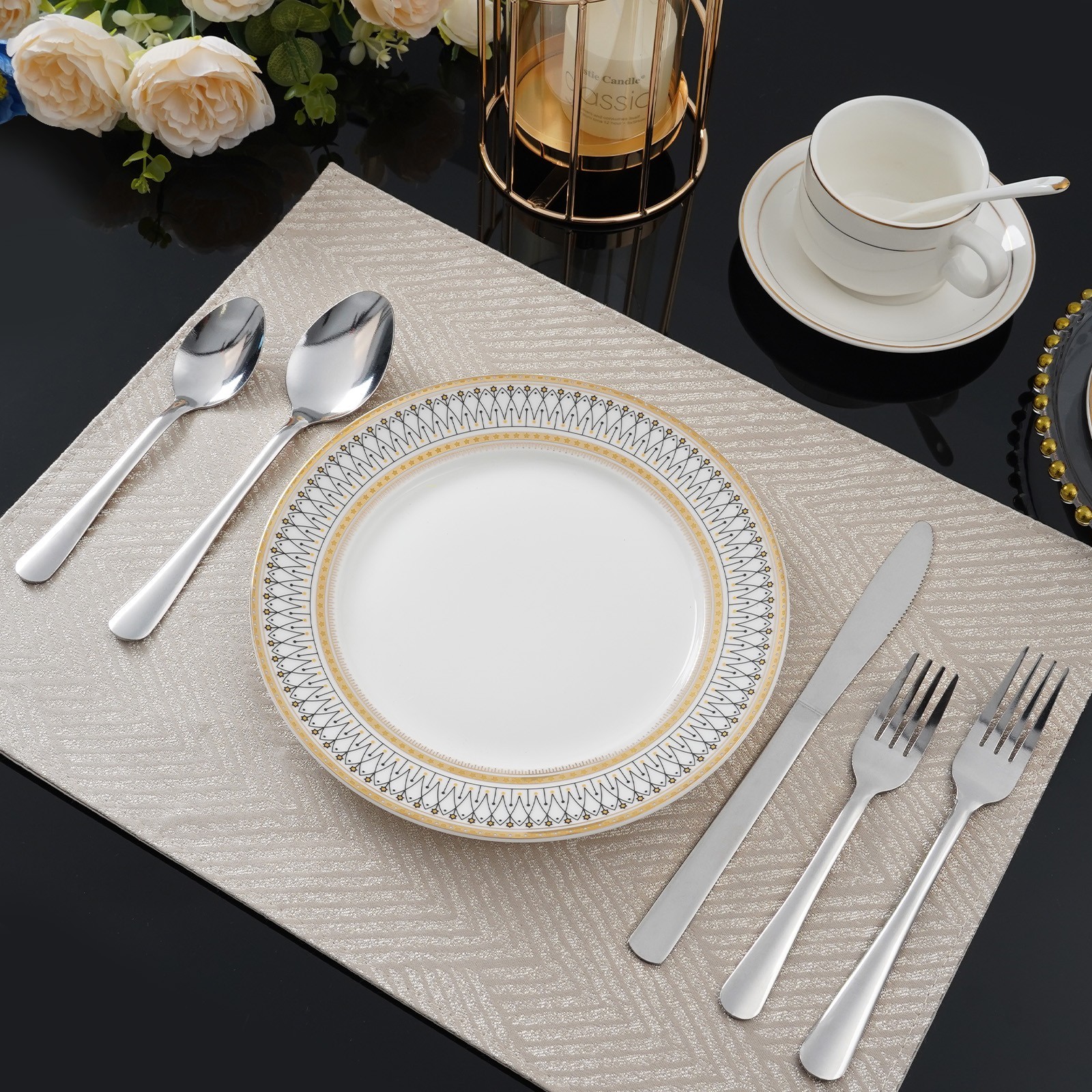 60 Pieces Flatware Set Stainless Steel Silverware Set Service for 12 kitchen
