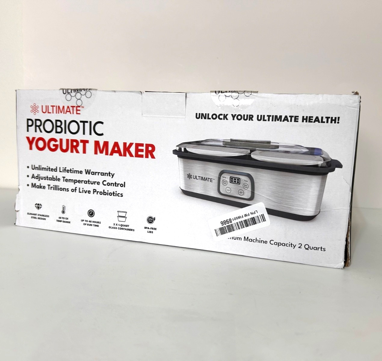Ultimate Probiotic Yogurt Maker with Adjustable Temperature & Time Control, New