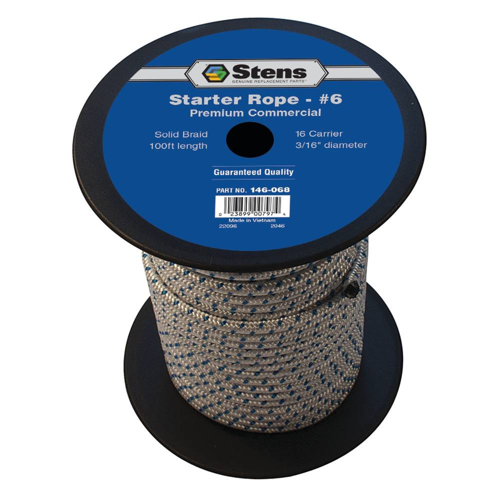 New 100′ Solid Braid Starter Rope 146-068 For Size 6 Diameter 3/16″ Length 100′