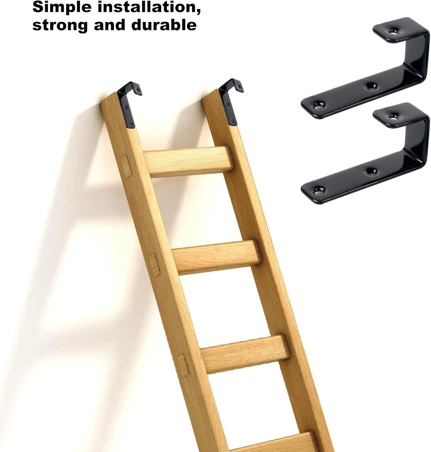 Compact Heavy-Duty Bunk Bed Ladder Brackets – 2 Pack for Safe Storage Solutions