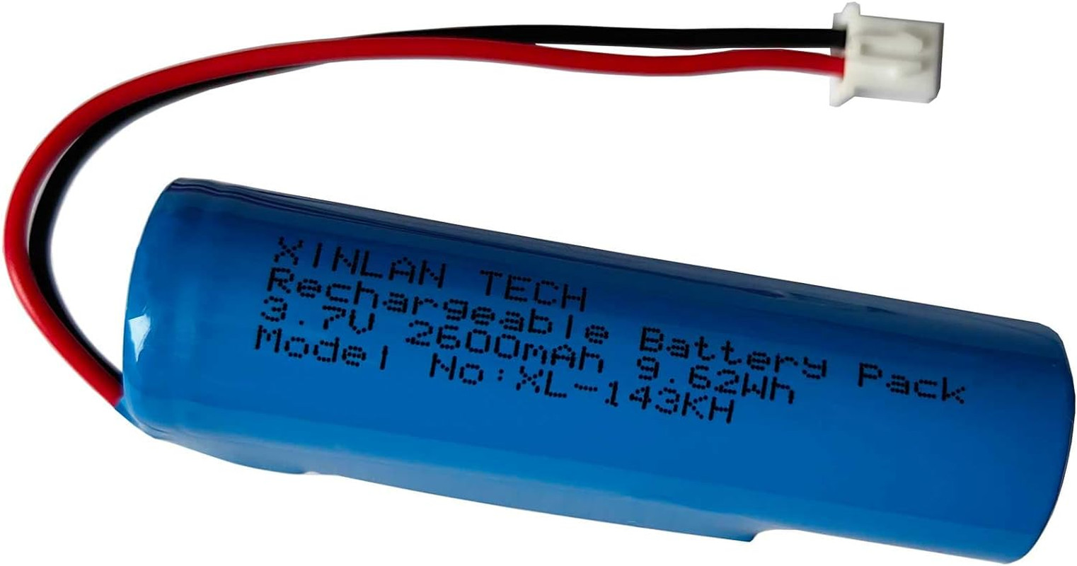 3.7V 2600Mah 18650 Rechargeable Li-Ion Battery with Jst XH2.54/2P Connector Plug