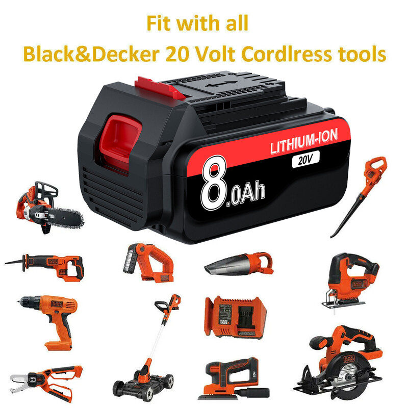 6.0Ah 20Volt For Black and Decker battery LB20 LBX20 LBXR20 LB2X4020 3.5Ah/8.0AH