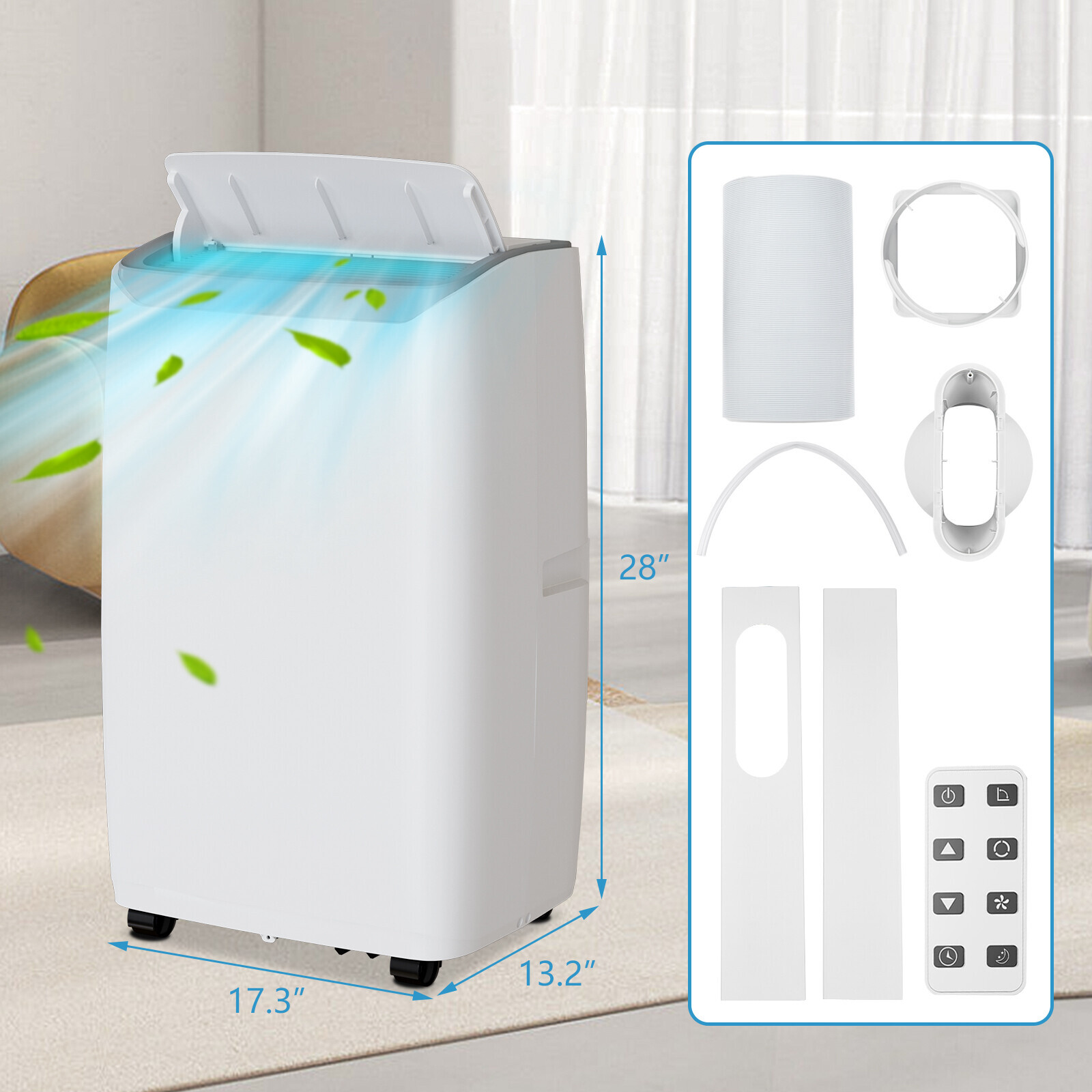 14000 BTU Portable Air Conditioner AC Unit Cooler Fan Dehumidifier 750 Sq. ft