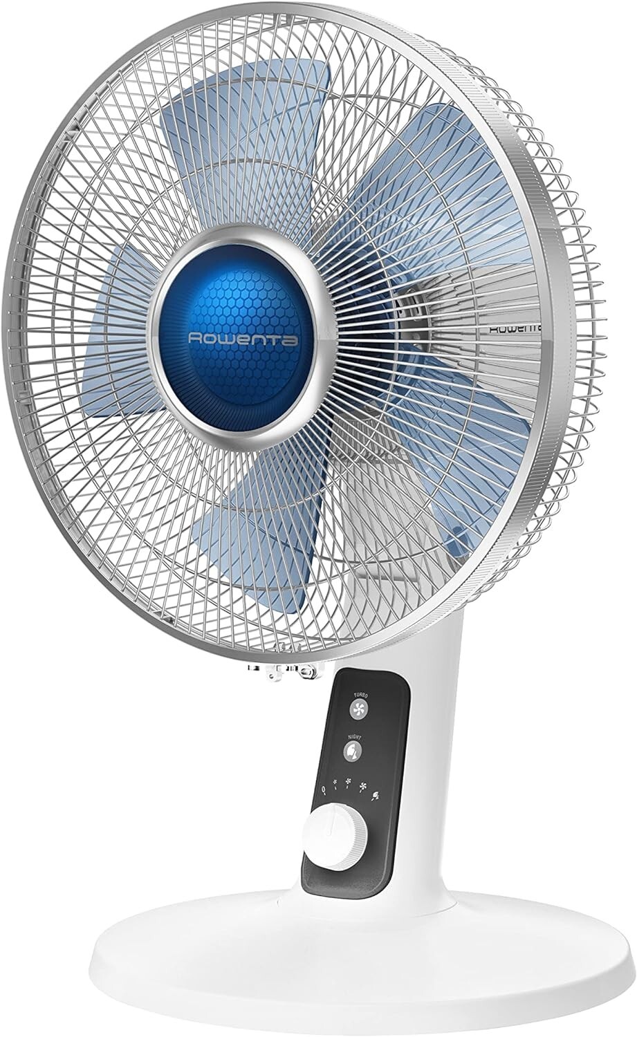 Rowenta Turbo Silence Table Fan 12 In. Ultra Quiet Oscillating Fan VU2730 White