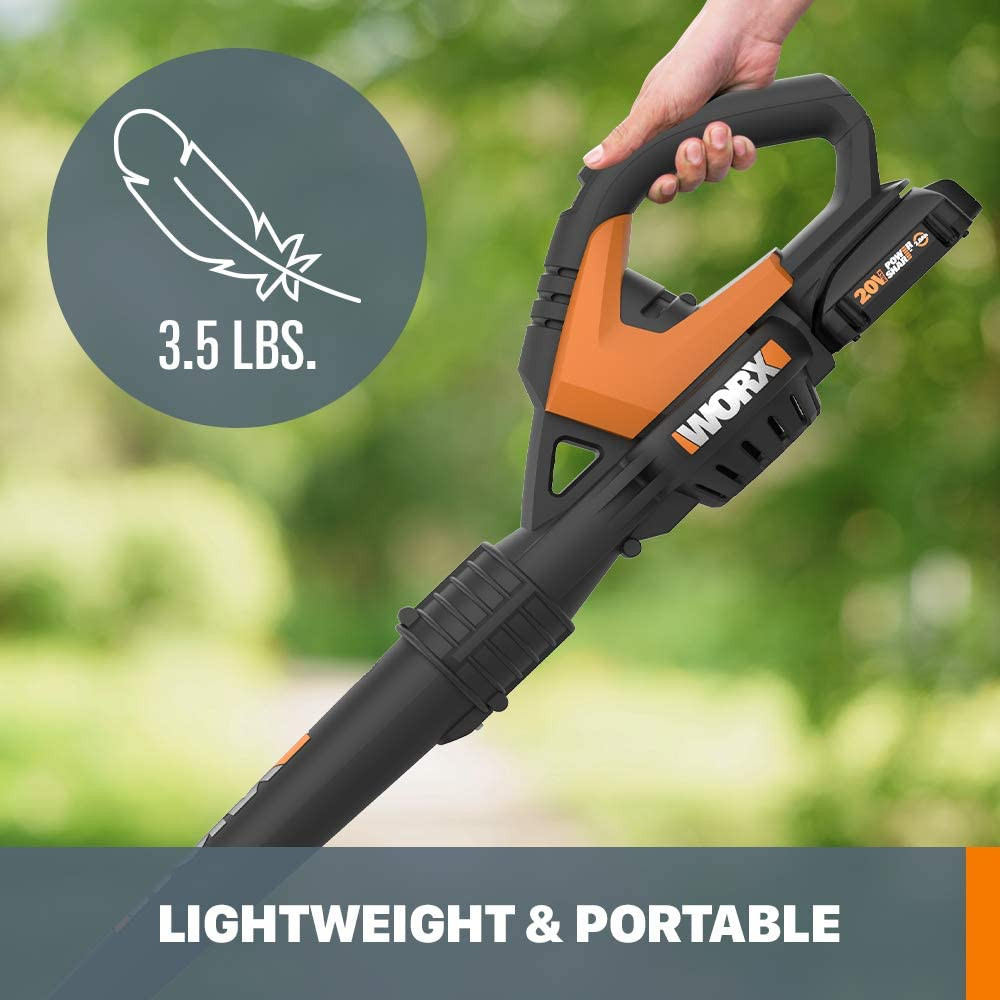 WORX Cordless Leaf Blower, Electric Blowers for Lawn Care with 120 MPH & 2.7 LBS