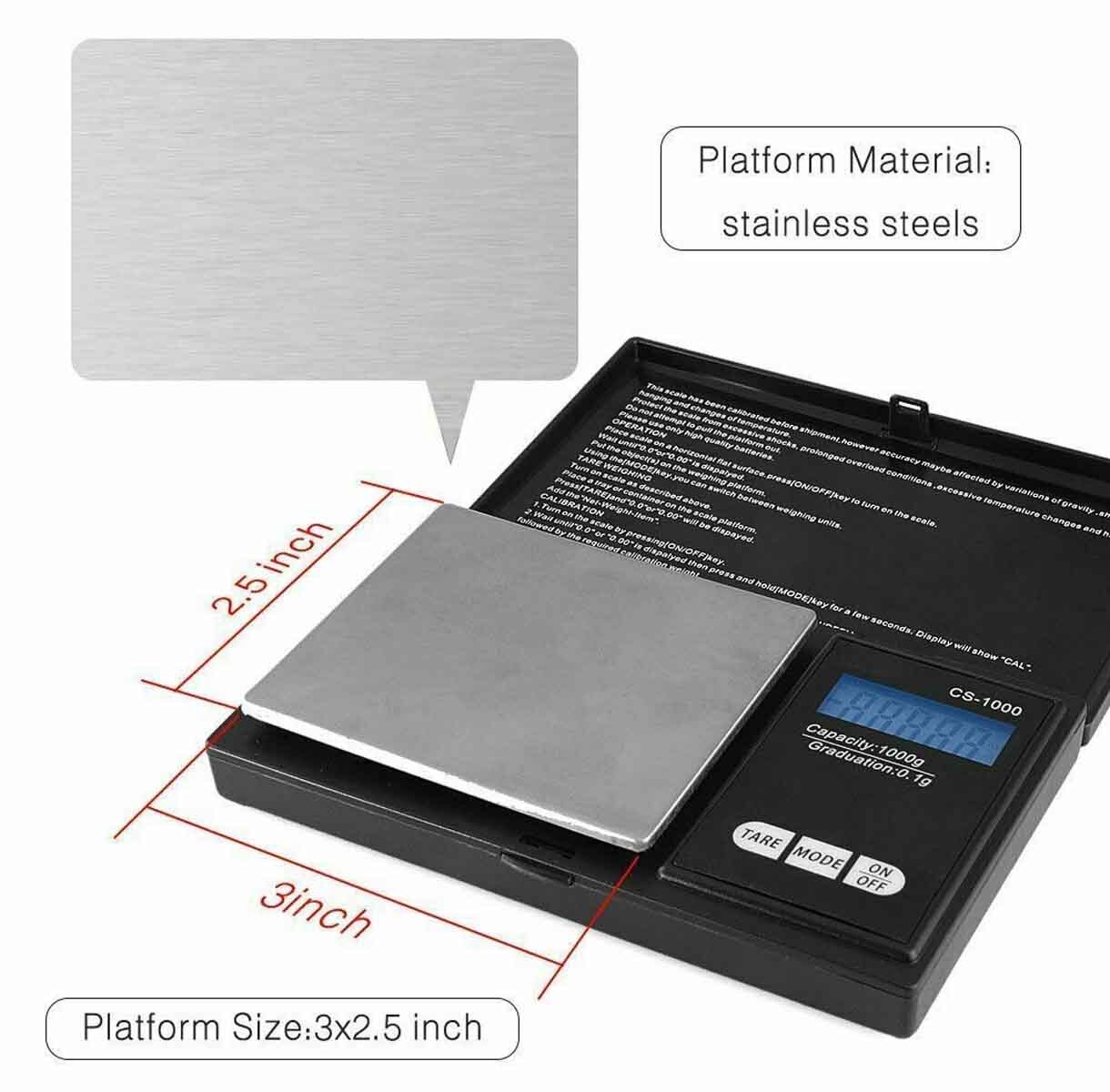 Pocket Small Digital Scale 1000g x 0.1g Jewelry Pocket Gram Gold Silver Coin