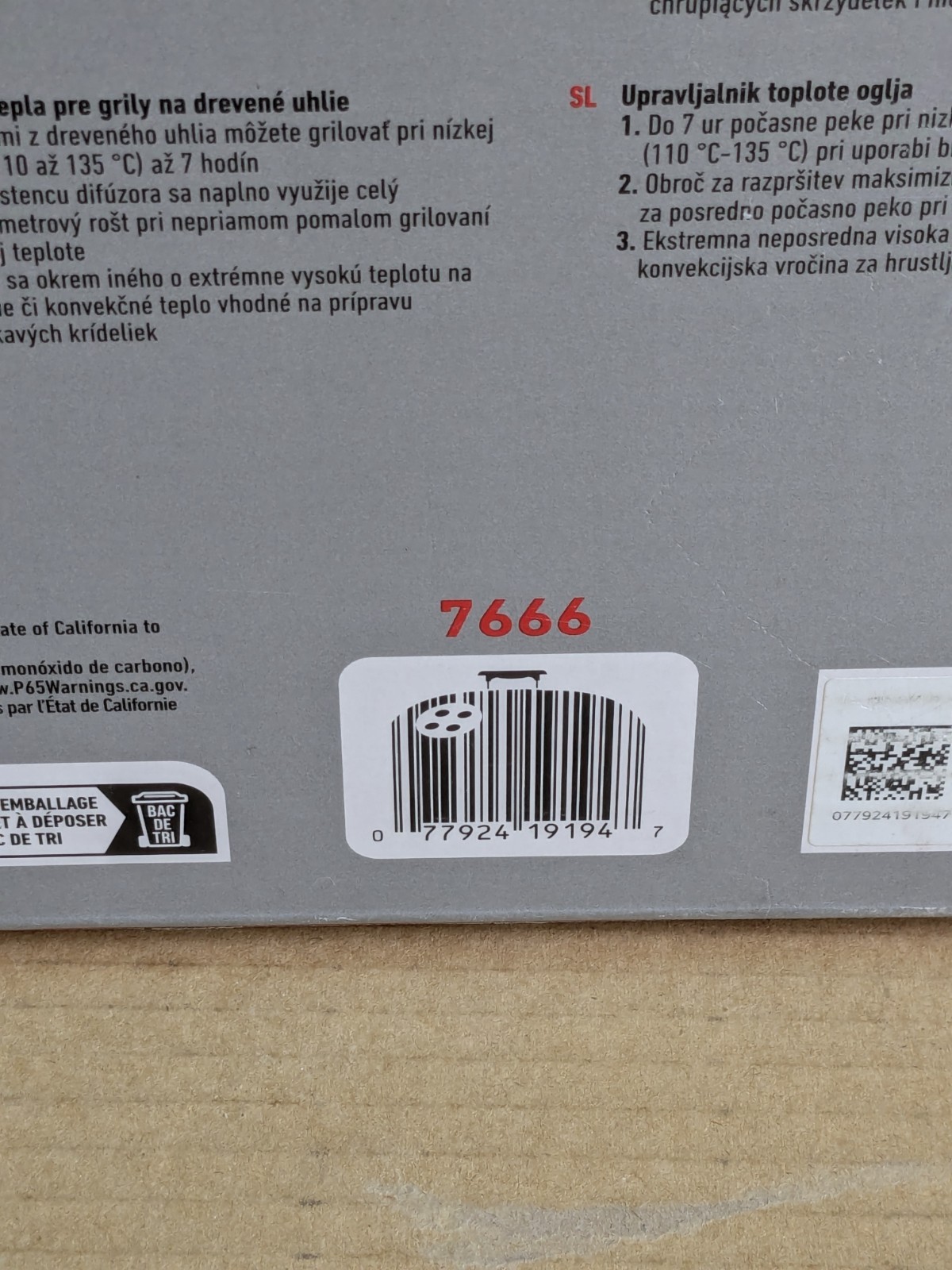 Weber Charcoal Heat Controller, for 22” Kettle Charcoal Grills 7666 NOB Complete
