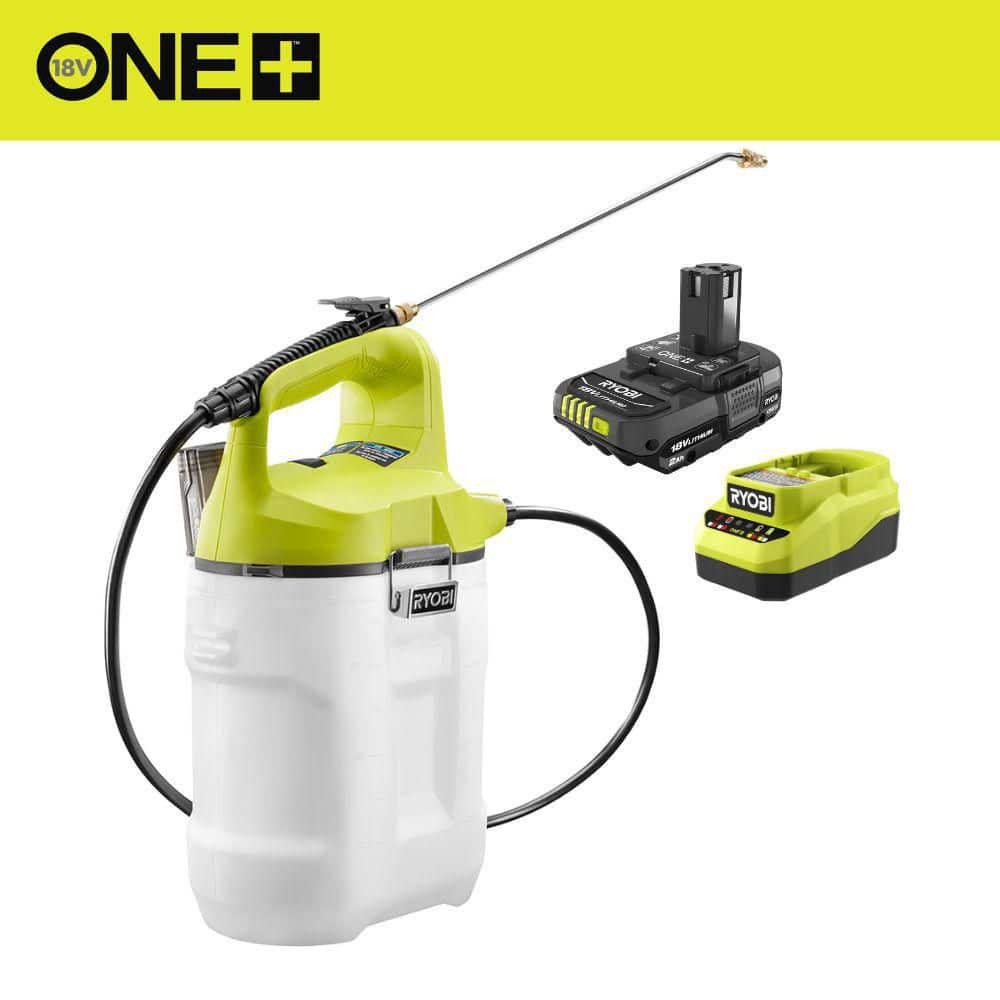 RYOBI 18V Cordless Battery 2 Gal. Chemical Sprayer With 2.0 Ah Battery + Charger