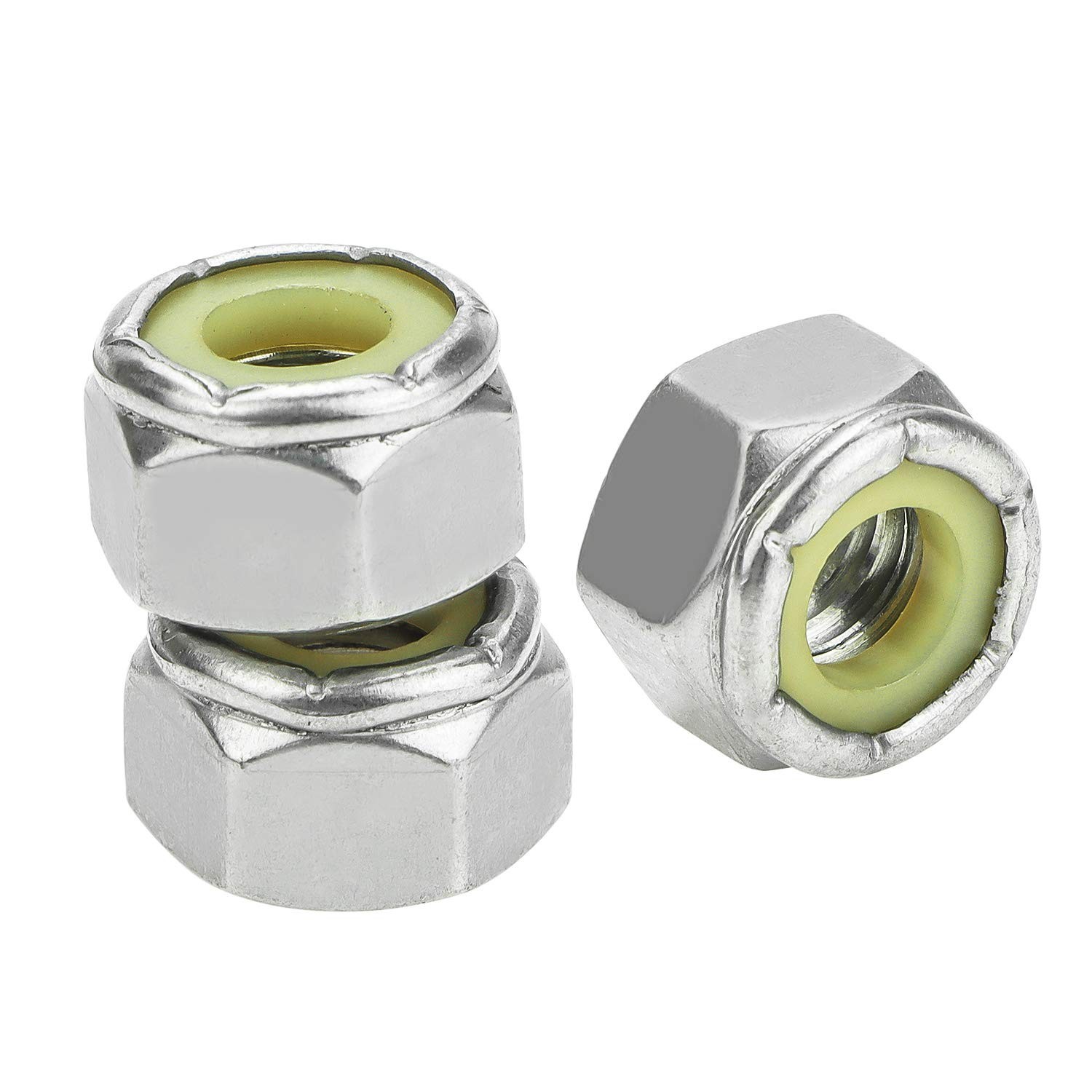 60 Pieces 5/16″-18 Nylon Insert Hex Lock Nuts, 304 Stainless Steel