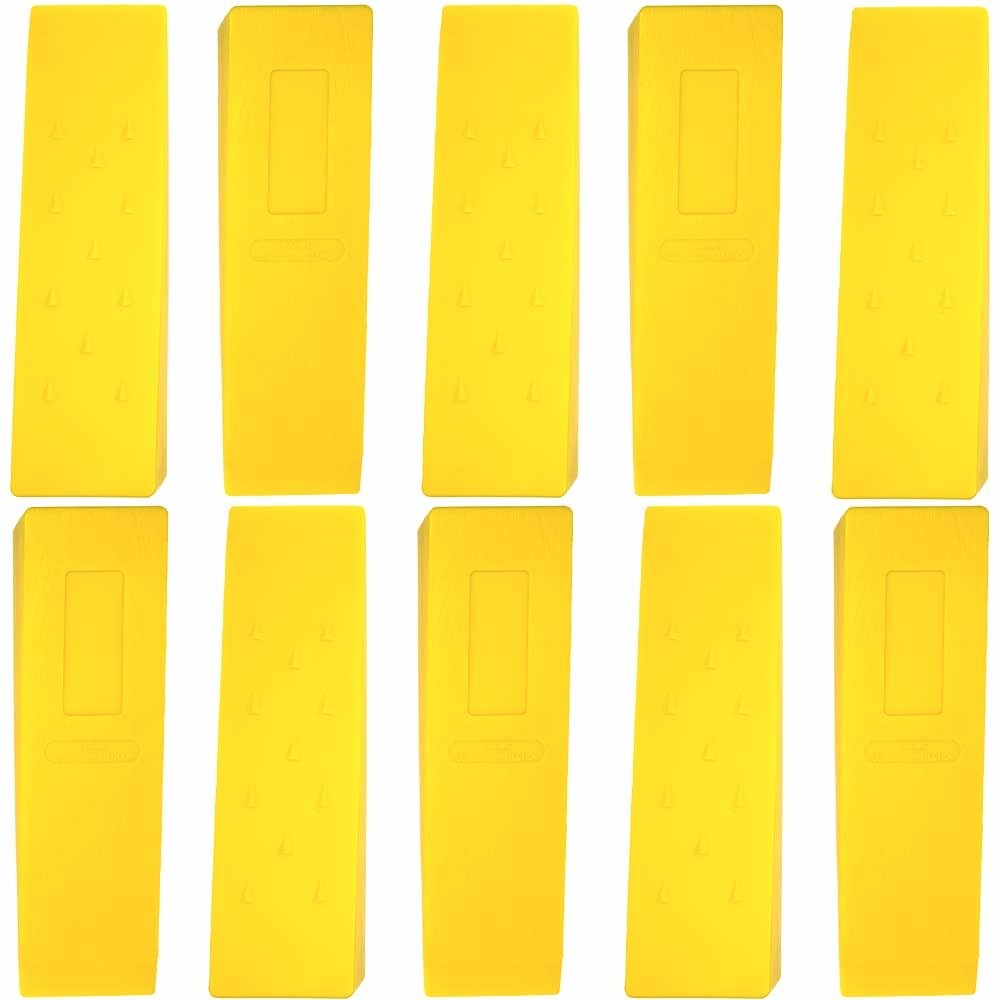 10 Pack 10″ Tree Felling Wedge Logging Bucking Falling ABS Plastic (Yellow)
