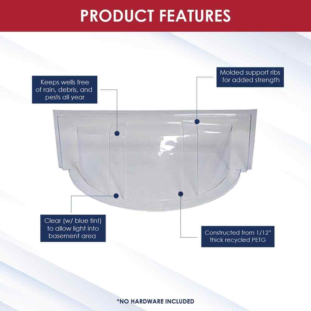Window Well Cover Round Bubble, Economy 39 in. W x 17 in. D x 15 in. H, 1 Pack