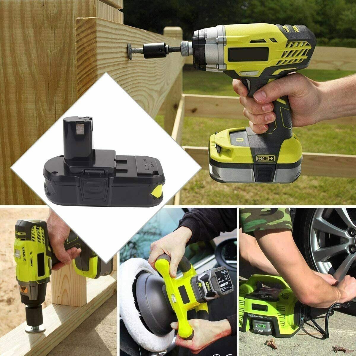 2Pack 18Volt P102 Replace for Ryobi 18V Batteries and Charger Combo for 18 Volt