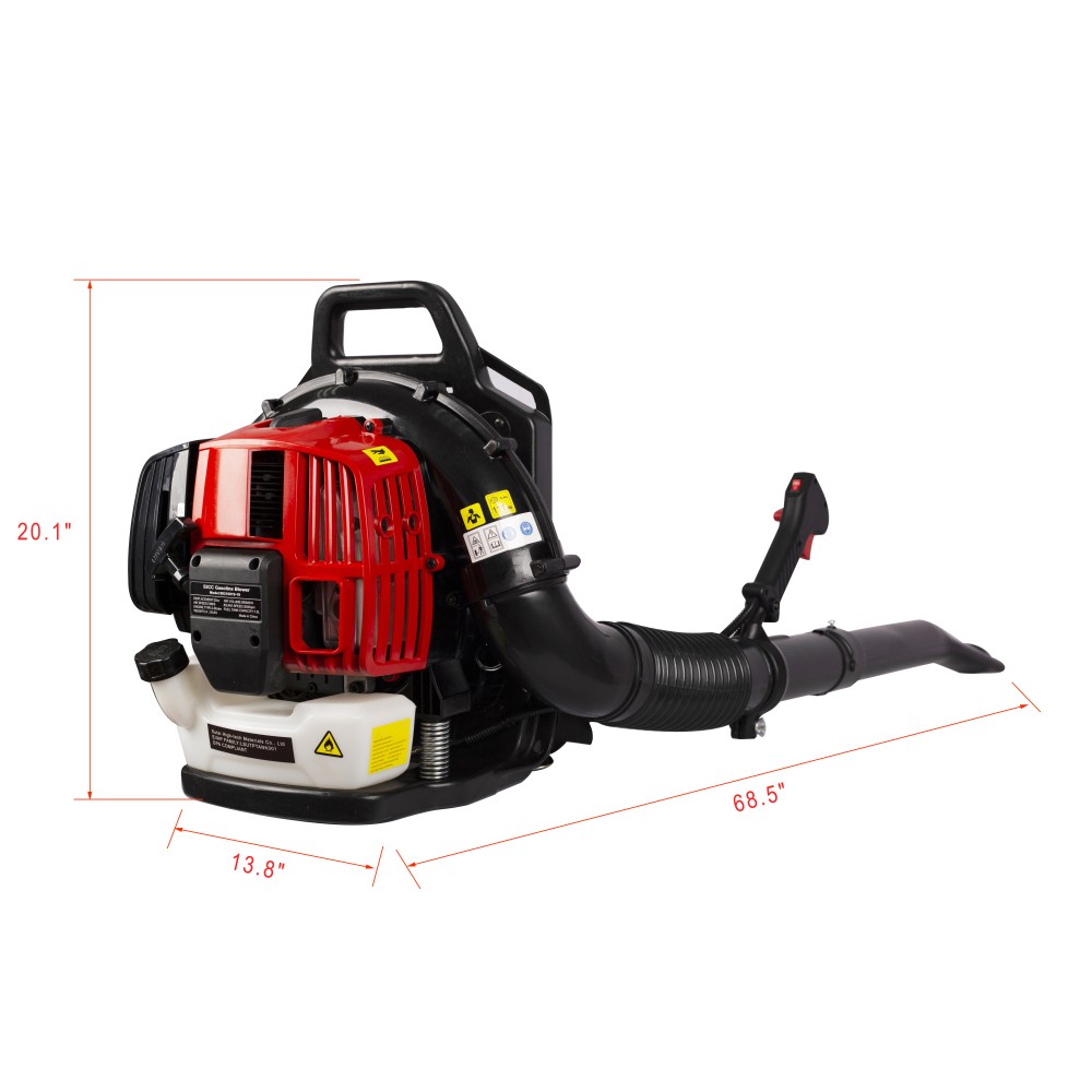 2 Stroke Backpack Leaf Blower, Gas 63.3cc 3.6HP 750 CFM Free Shipping