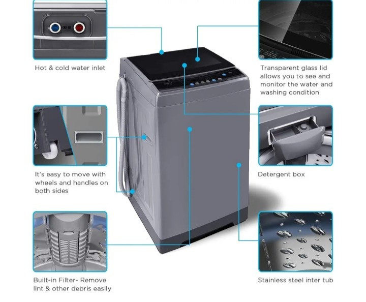 COMFEE’ 1.6 Cu.ft Portable Washing Machine, 11lbs Capacity Fully Automatic…