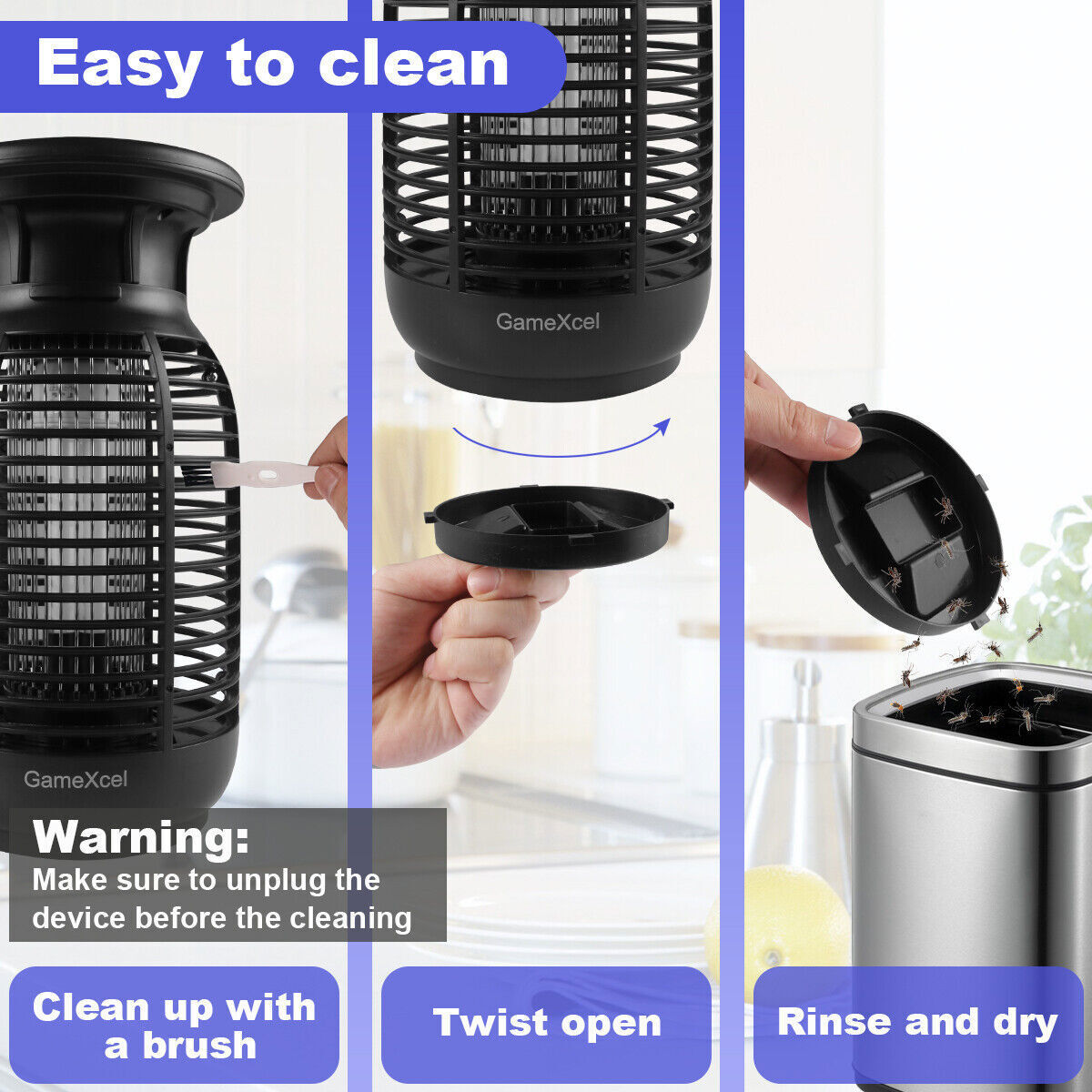 Mosquito Fly Bug Insect Zapper Killer Electronic Light Trap Lamp Indoor Outdoor