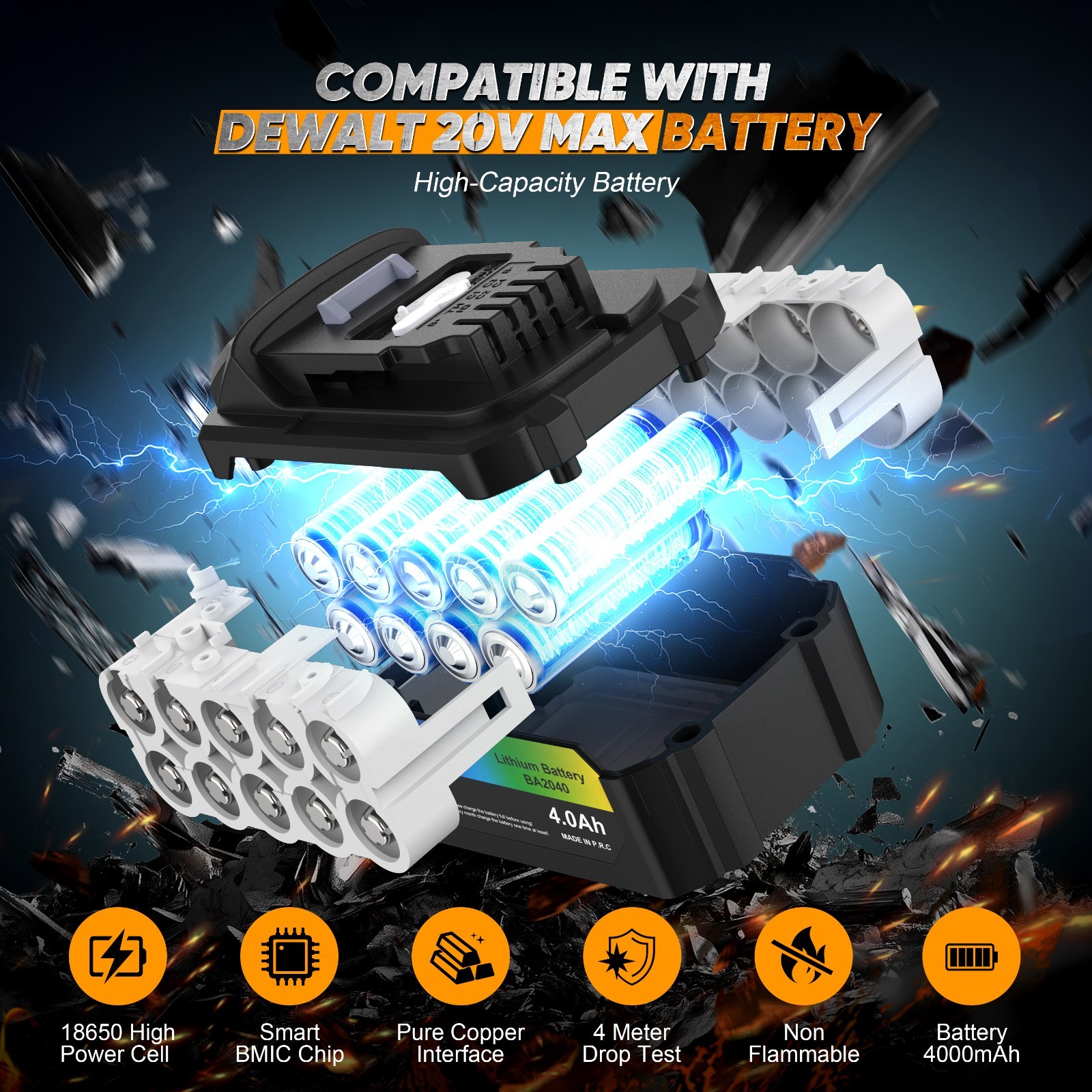 Cordless Angle Grinder For Dewalt 20V MAX 4-1/2″5″ Brushless 22PCS Accessory Kit