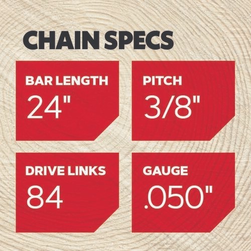 24″ Bar & Chain For McCulloch 655, 7-10, 700, 805, 850, 240VXLHD009 / 72EXL084G