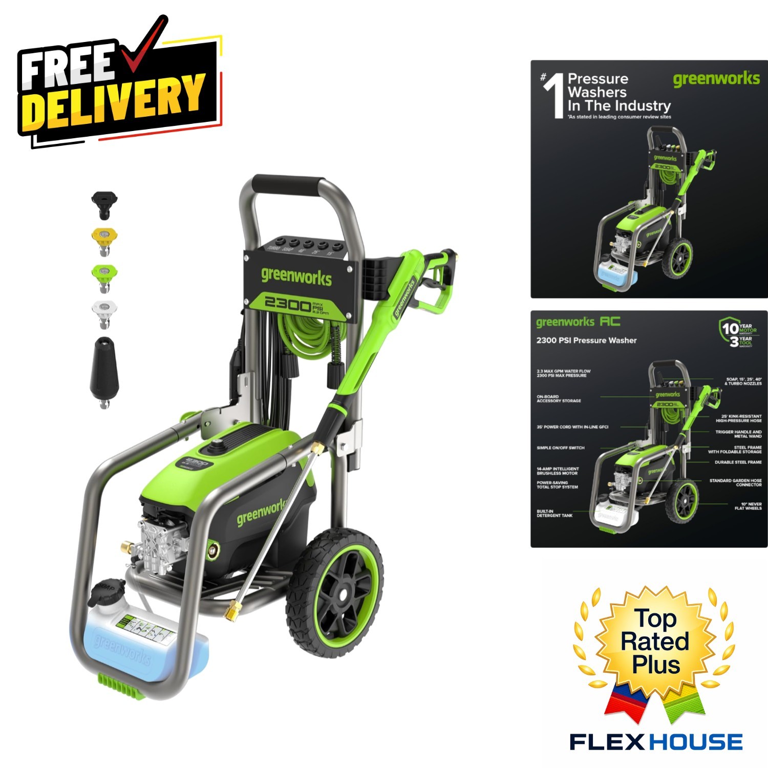Professional 2300 PSI Pressure Washer with 25ft Hose – Portable & SGS Certified