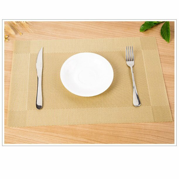 Placemats Easy to Clean for Kitchen Heat-resistand Woven Vinyl Mats Set of 4